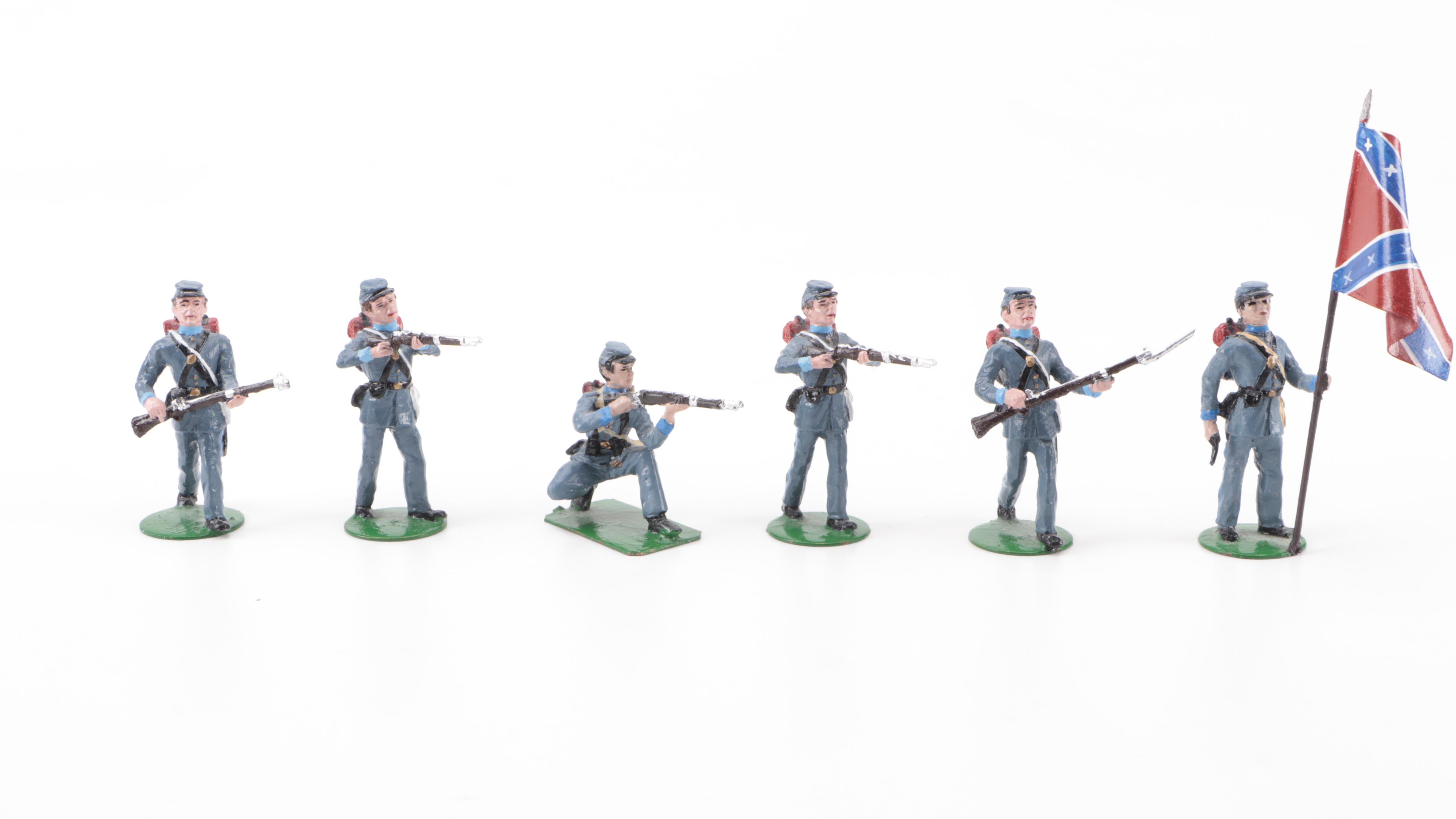 Alymer Hand Painted Metal Civil War Confederate Infantry Miniature Soldiers
