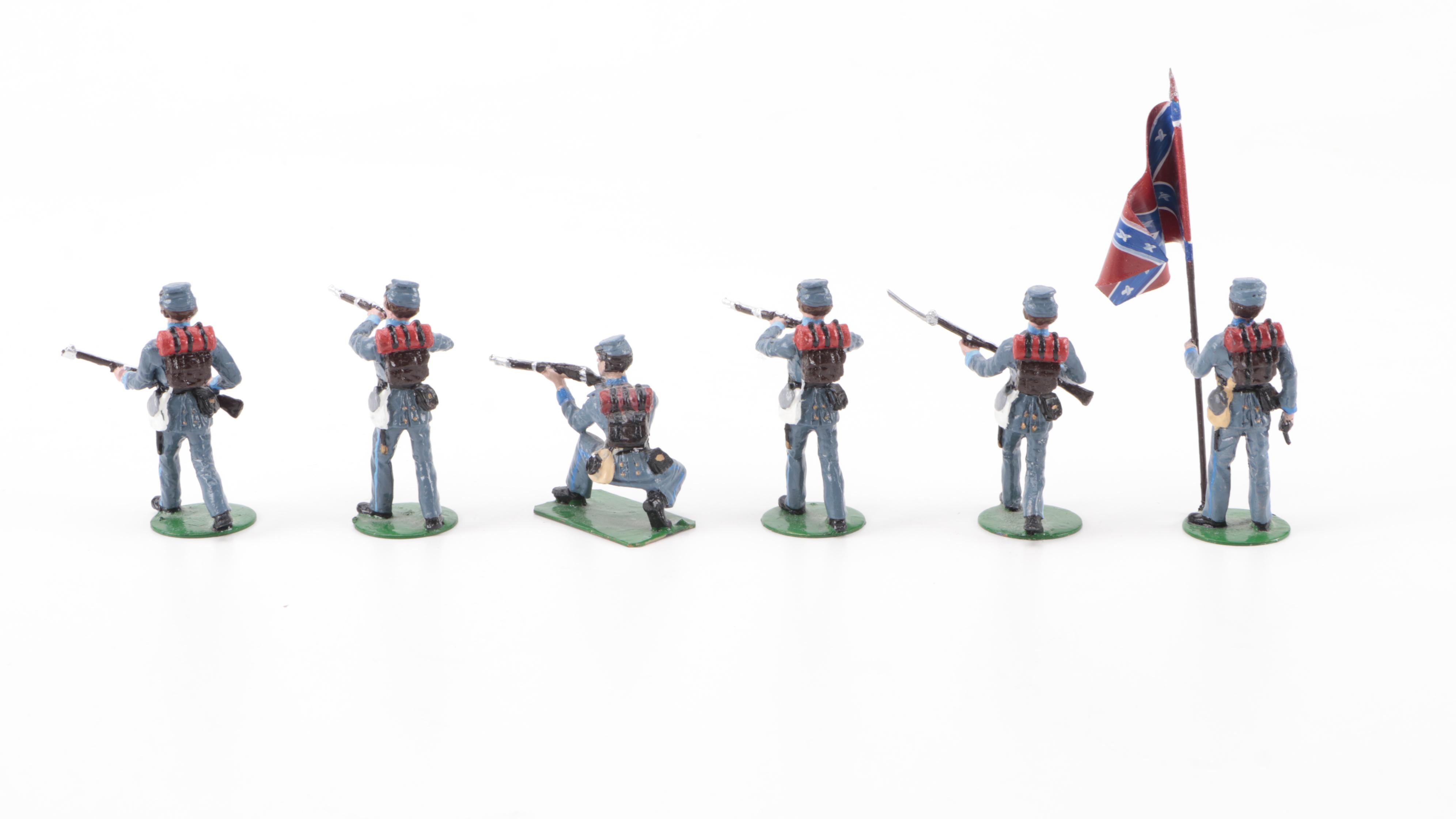 Alymer Hand Painted Metal Civil War Confederate Infantry Miniature Soldiers