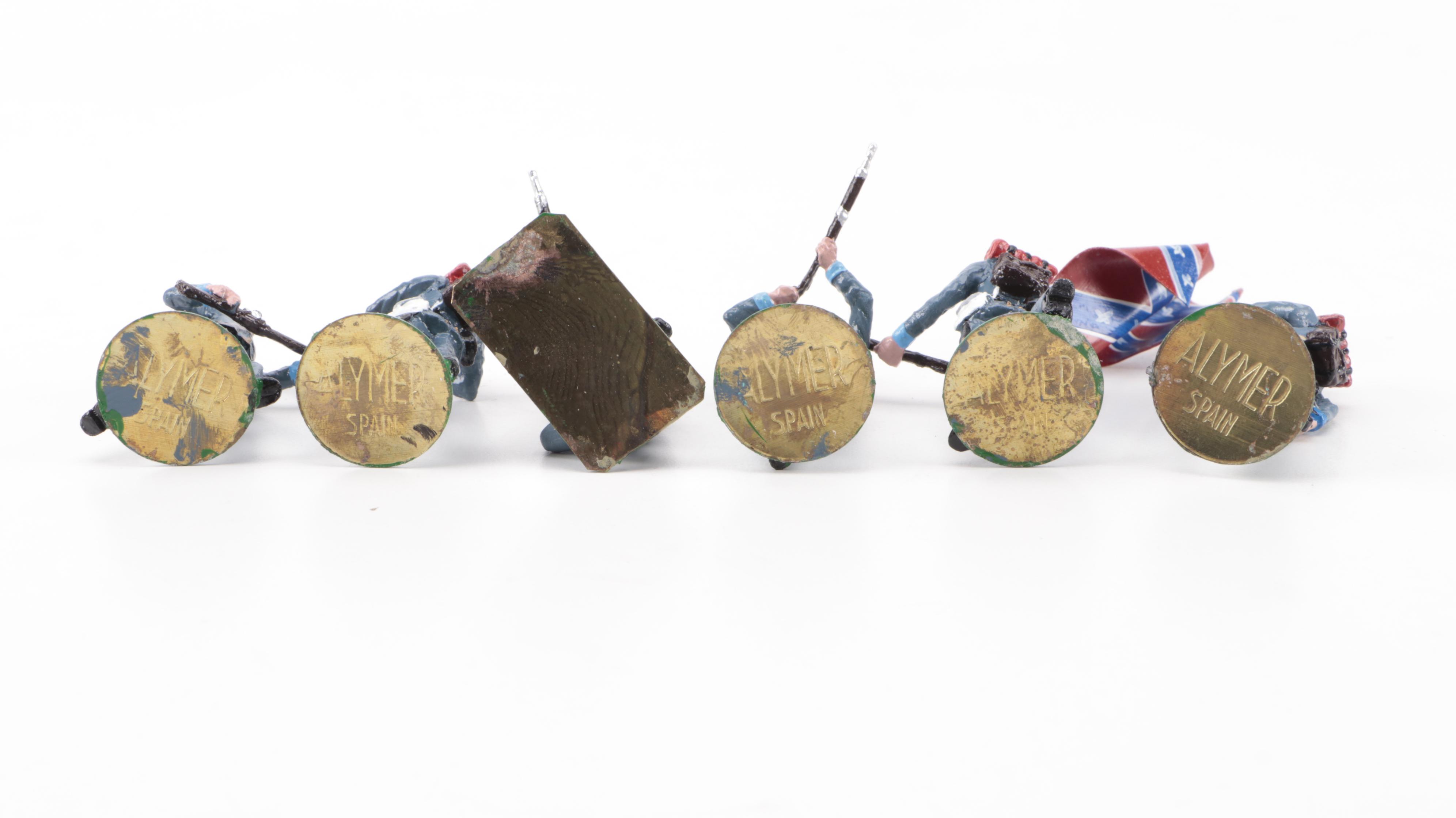 Alymer Hand Painted Metal Civil War Confederate Infantry Miniature Soldiers