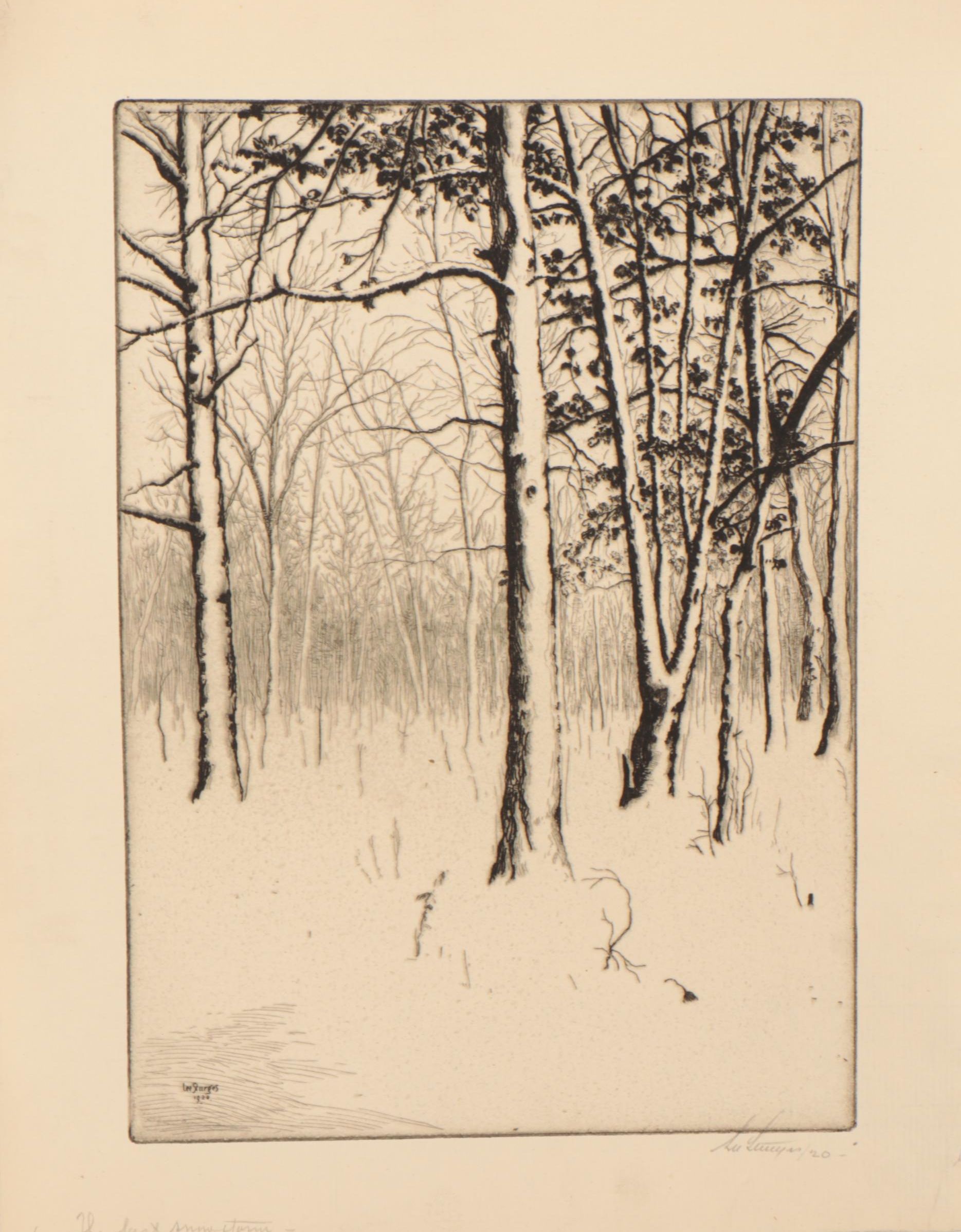 Lee Sturges Landscape Etchings, Early 20th Century