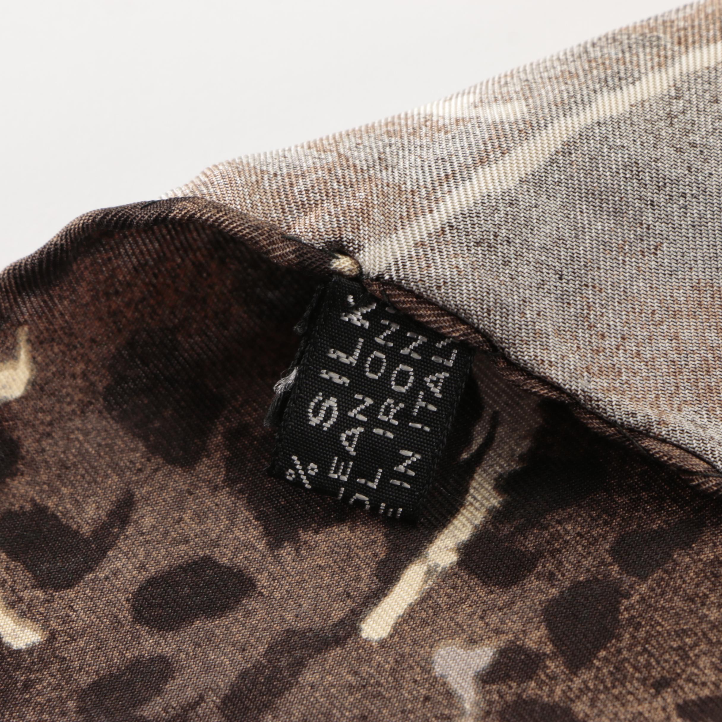 Prada Abstract Animal Print Silk Scarf