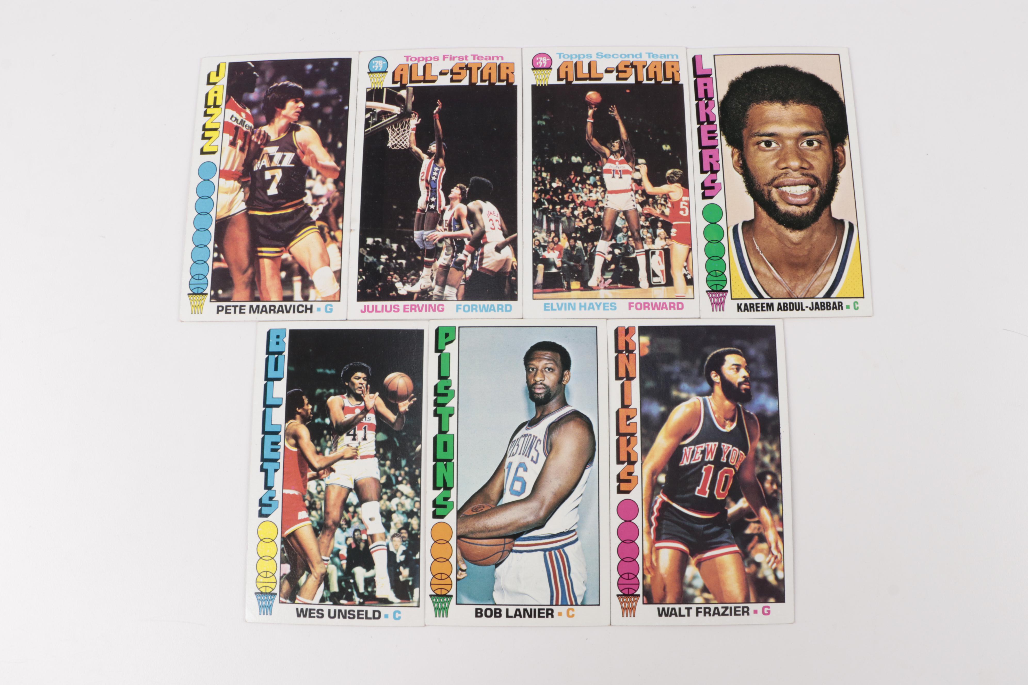 Topps Basketball Cards With Abdul-Jabbar, Erving, Maravich, More, 1970s