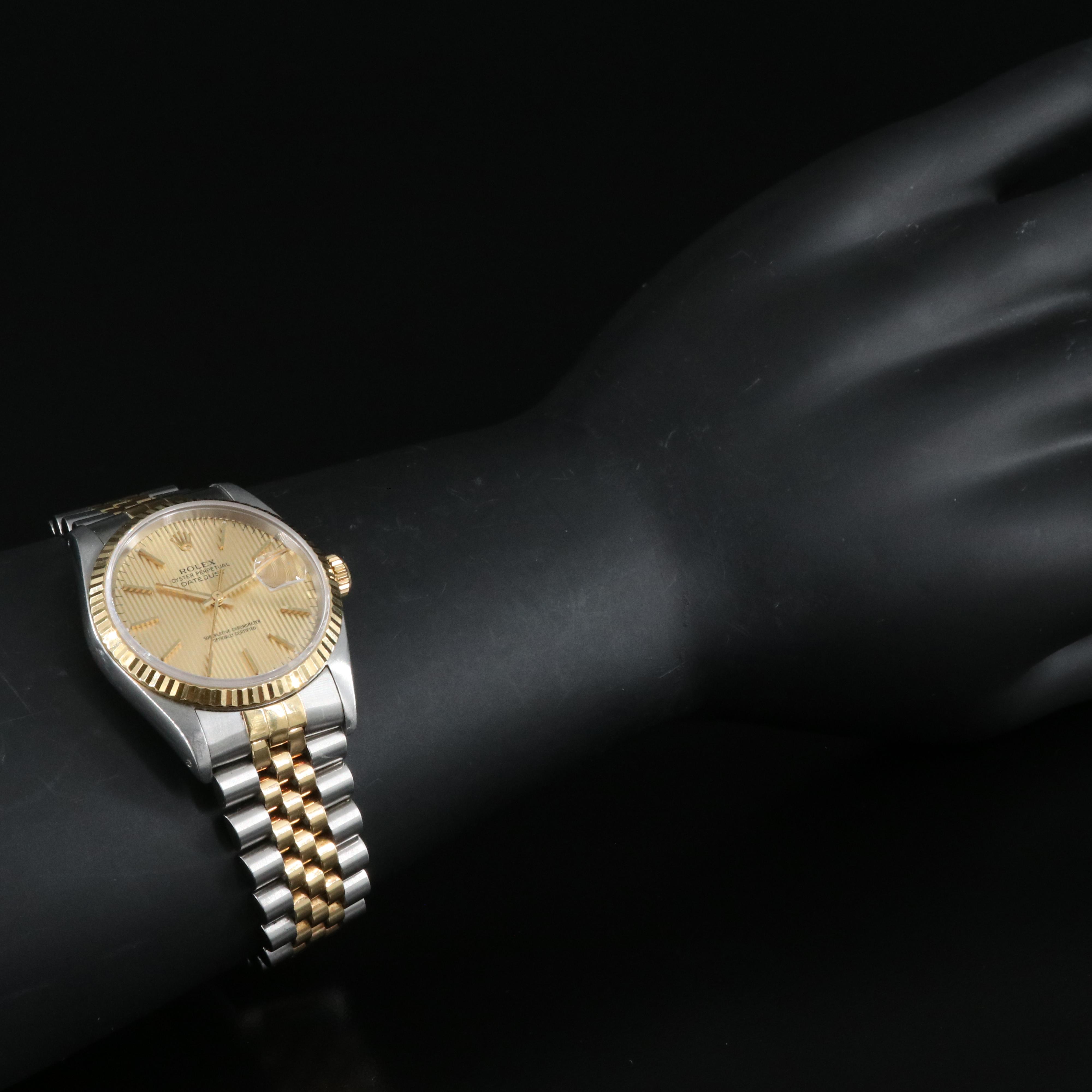 1991 Rolex Oyster Perpetual Tapestry Dial Watch with Date