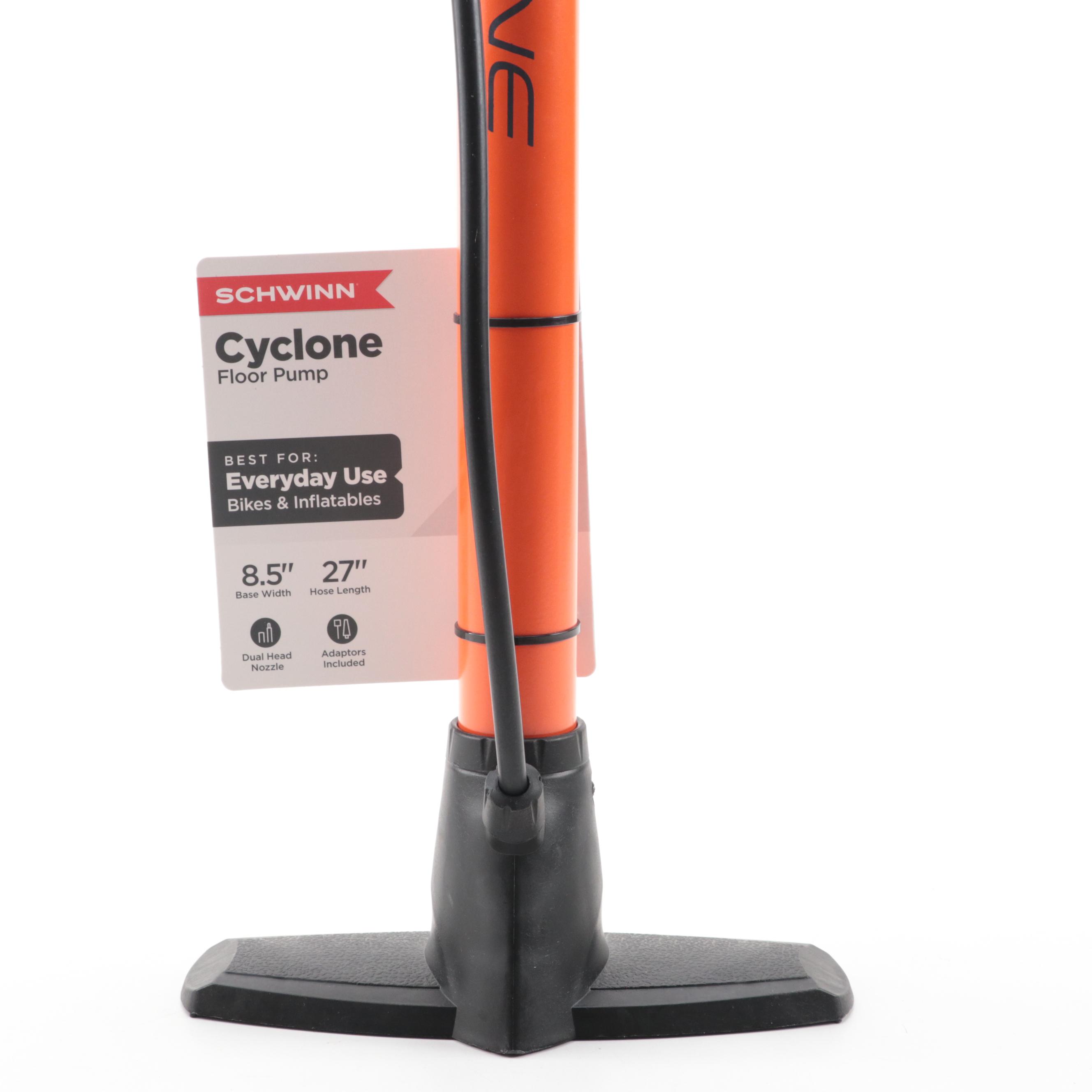 Schwinn Cyclone Tire Floor Pump with Dual Head Nozzle
