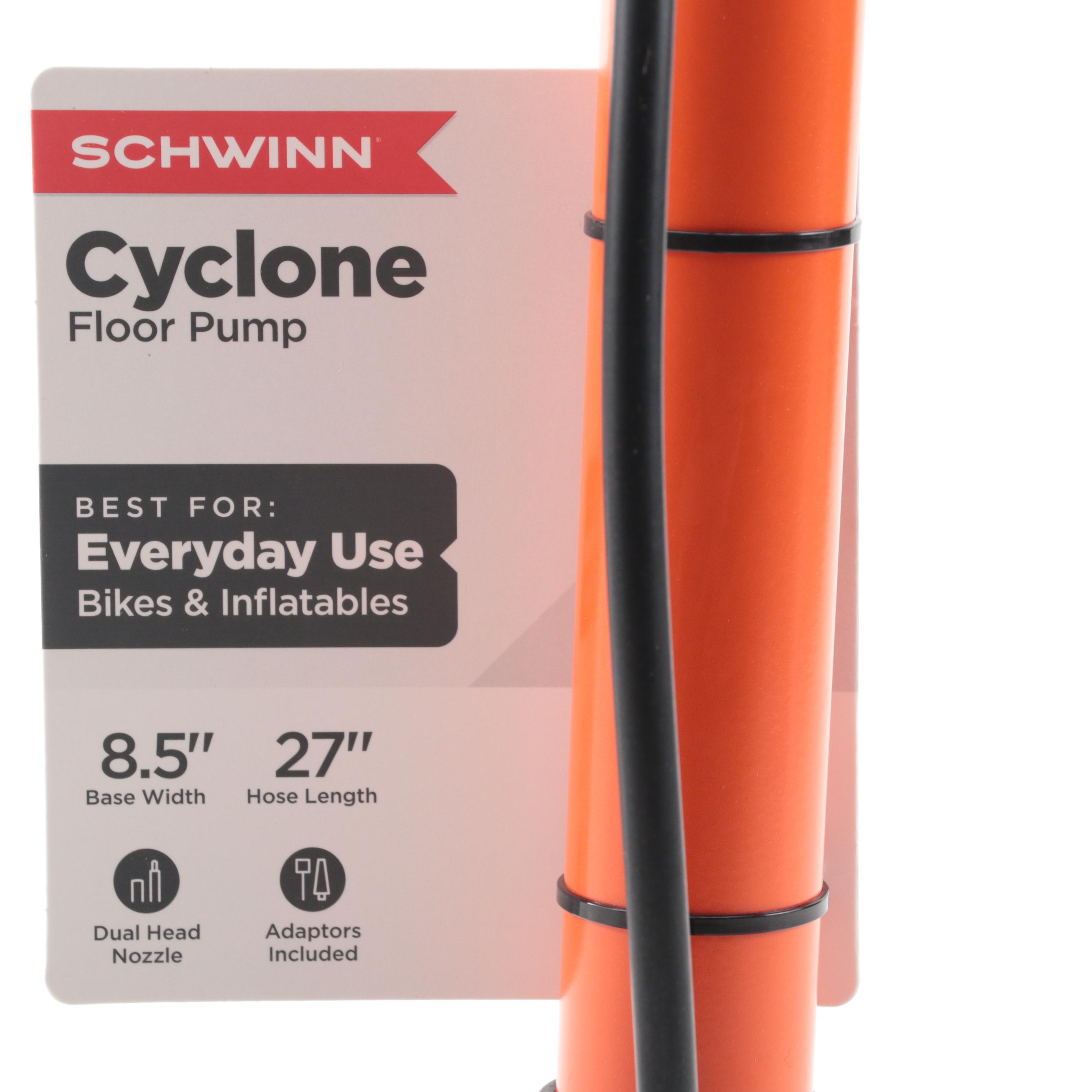 Schwinn Cyclone Tire Floor Pump with Dual Head Nozzle