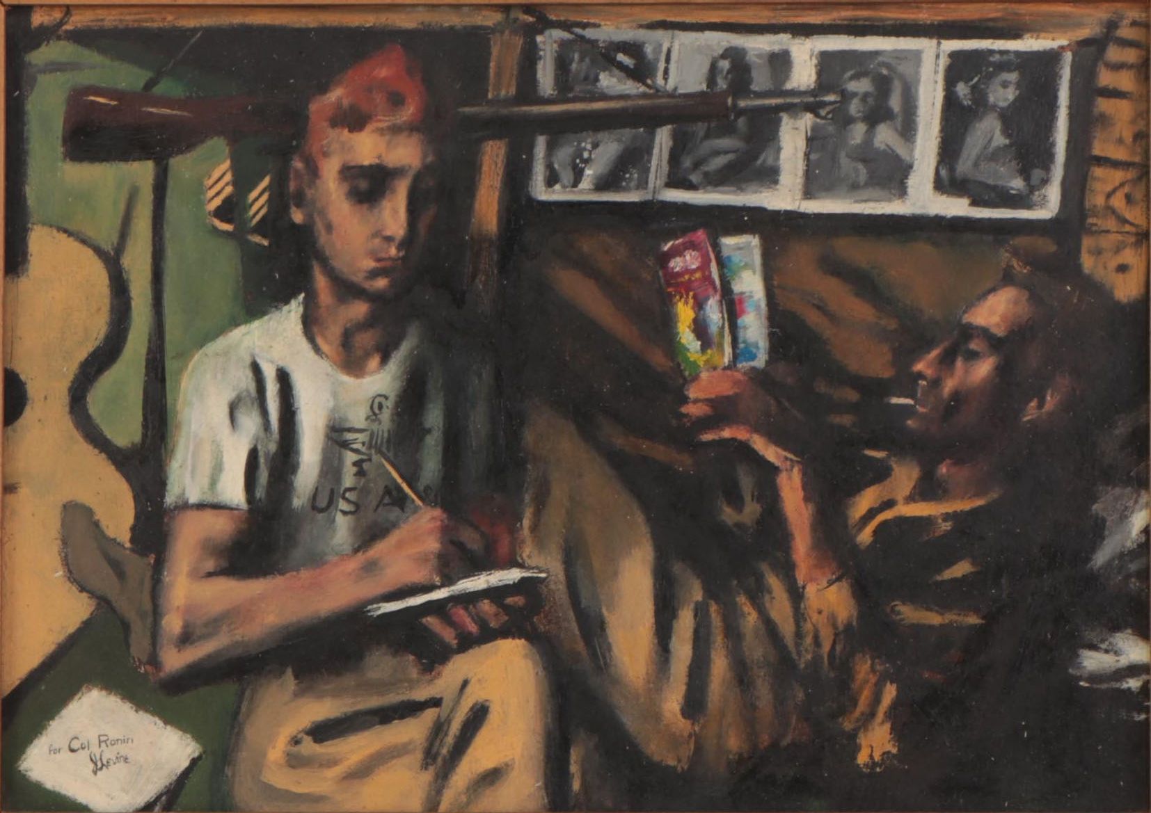 Jack Levine Figural Oil Painting