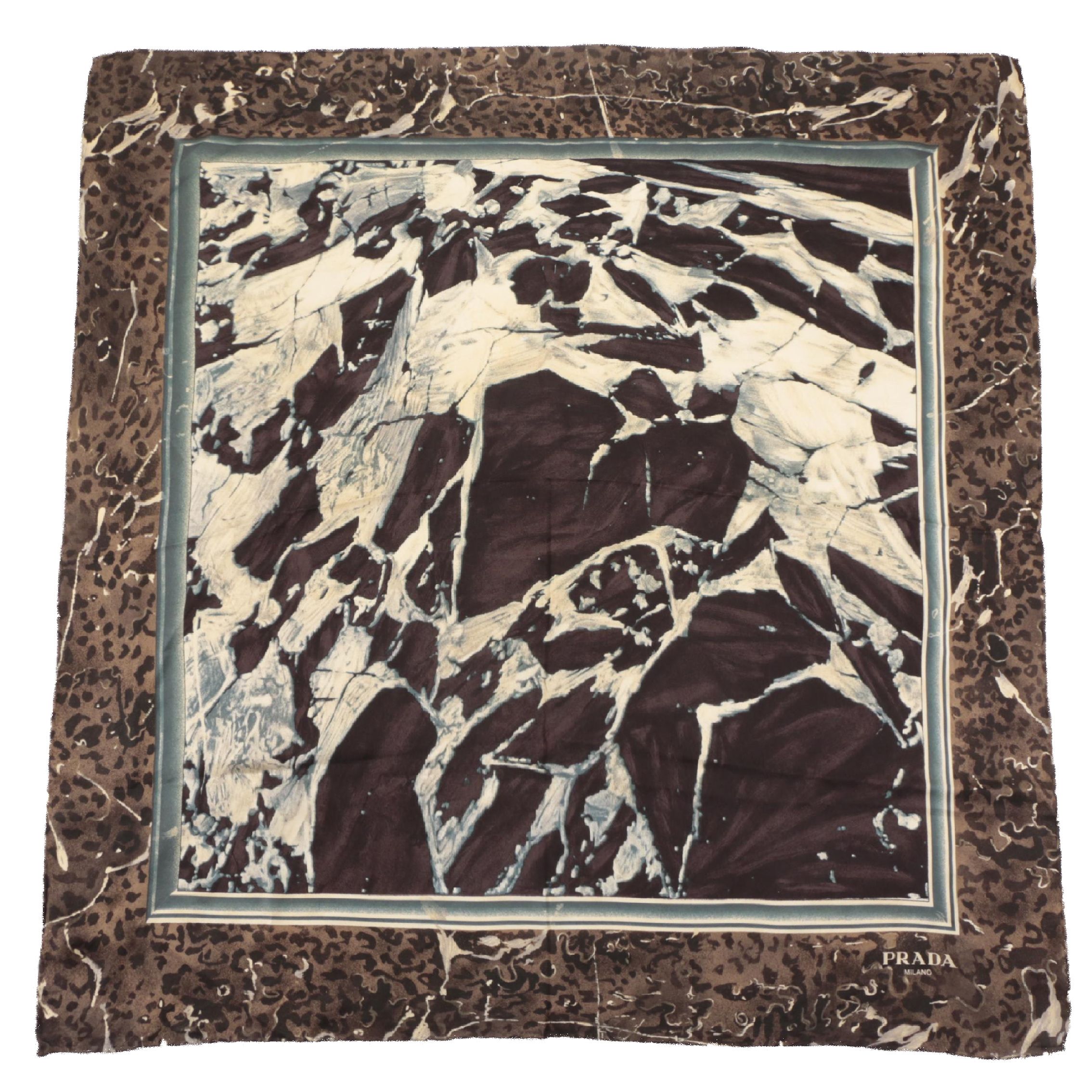 Prada Abstract Animal Print Silk Scarf