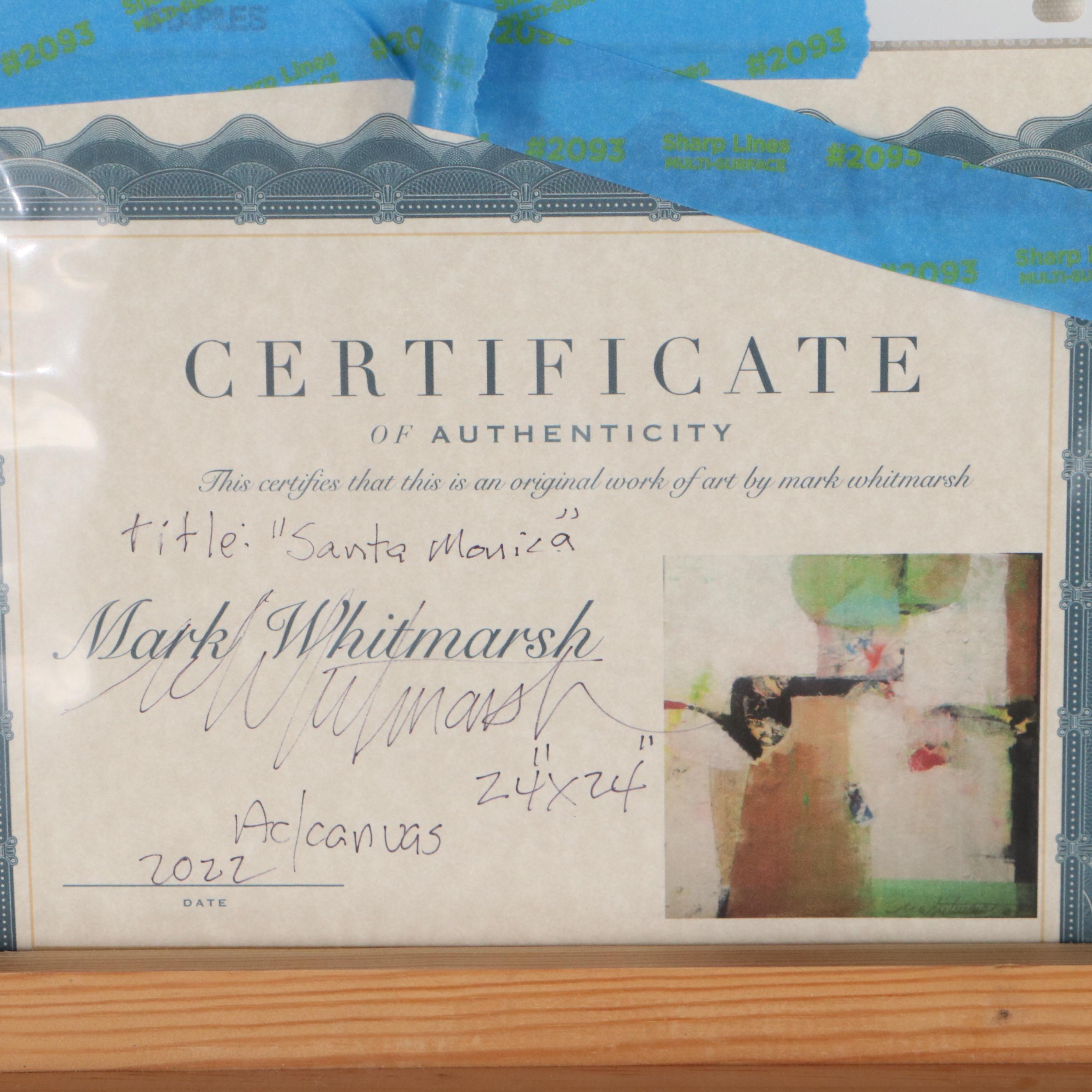 Mark Whitmarsh Abstract Acrylic Painting "Santa Monica," 2022