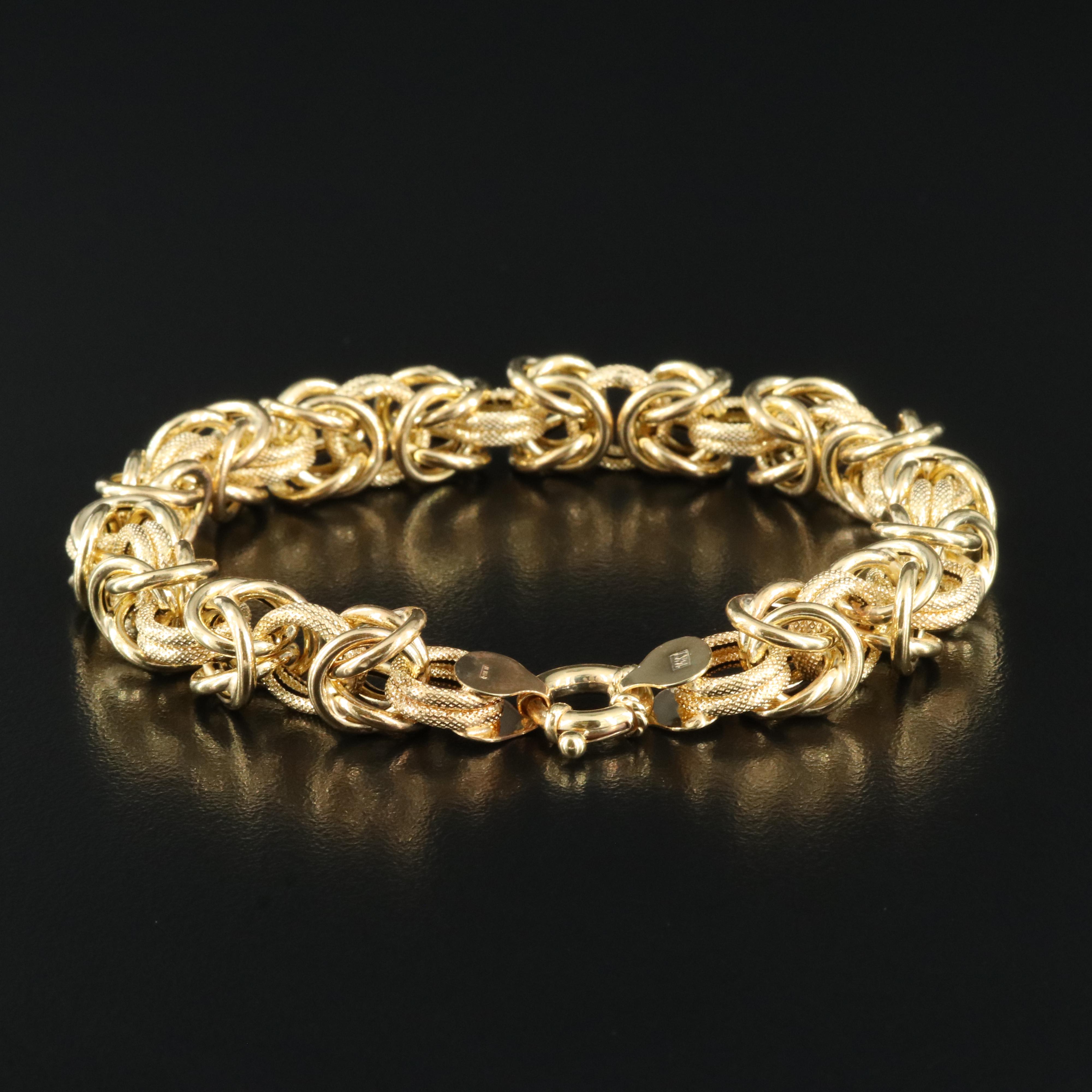 Italian 14K Byzantine Chain Bracelet