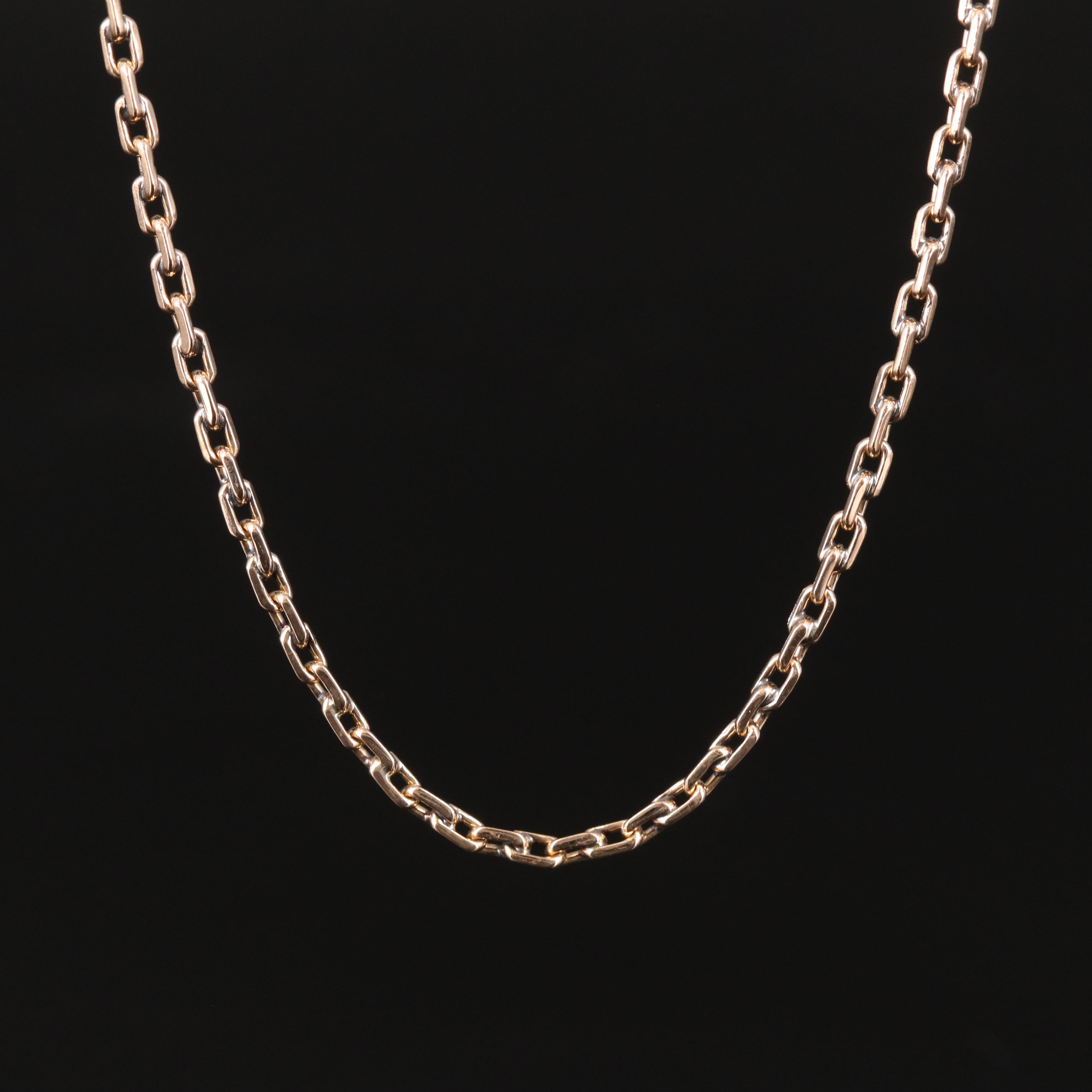 14K Rectangular Cable Chain Necklace