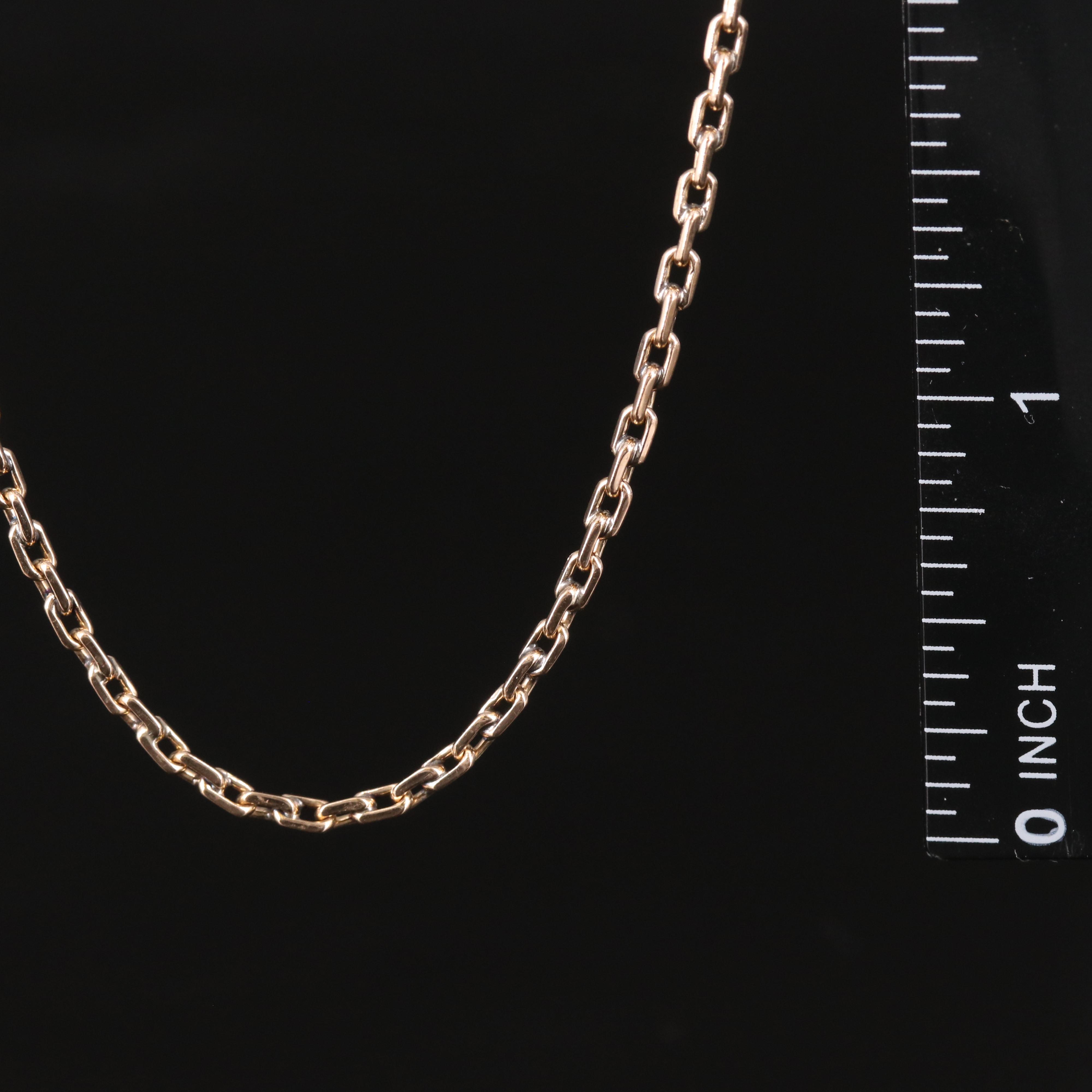 14K Rectangular Cable Chain Necklace