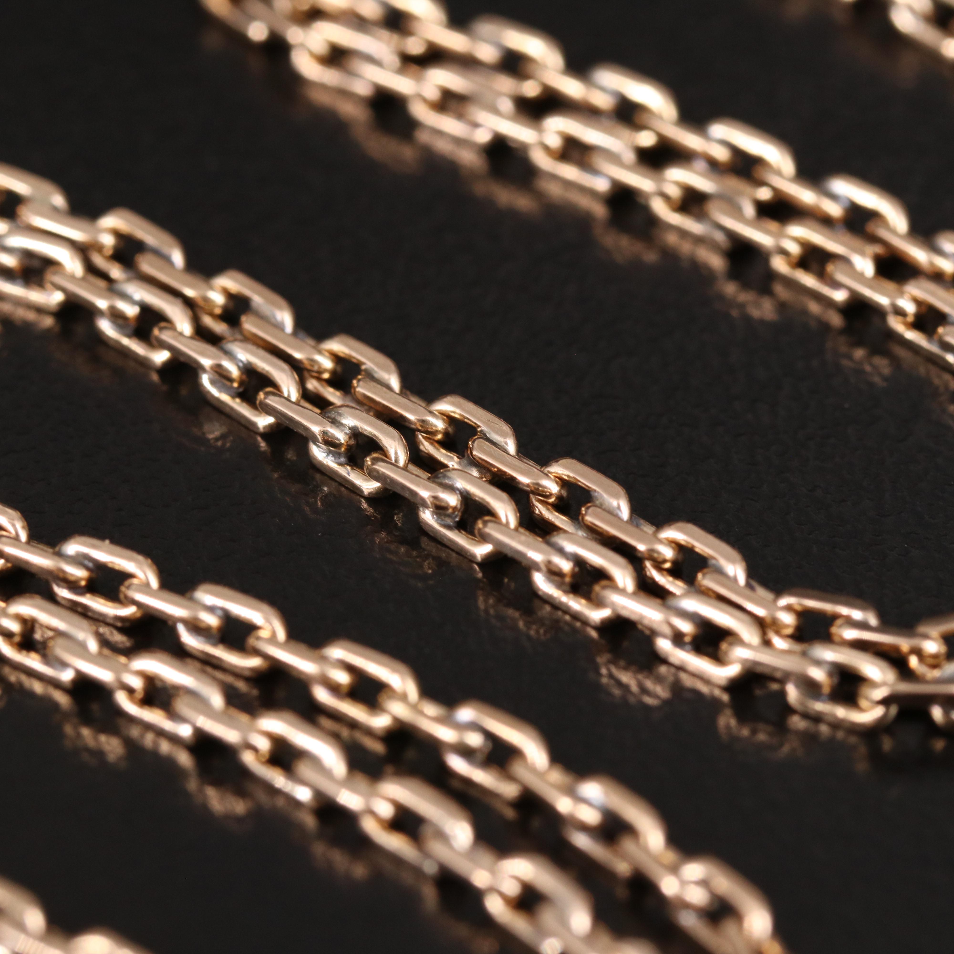 14K Rectangular Cable Chain Necklace