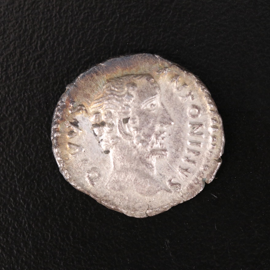 Ancient Roman Imperial AR Denarius of Divus Antoninus Pius, ca. 170 AD