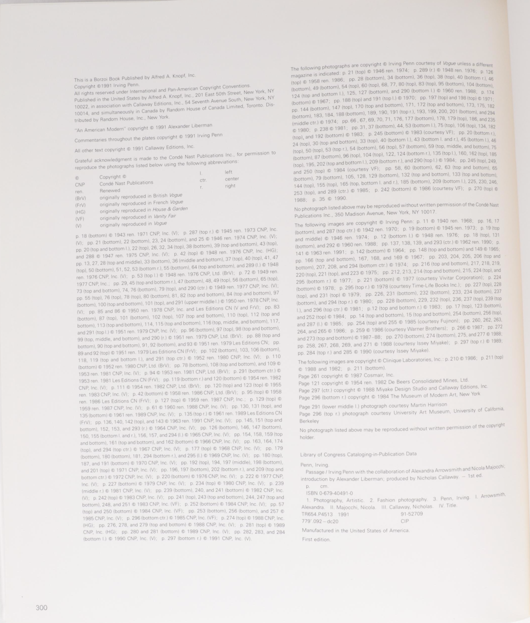 First Edition "Arnold Newman: Five Decades" and "Irving Penn: Passage" Art Books