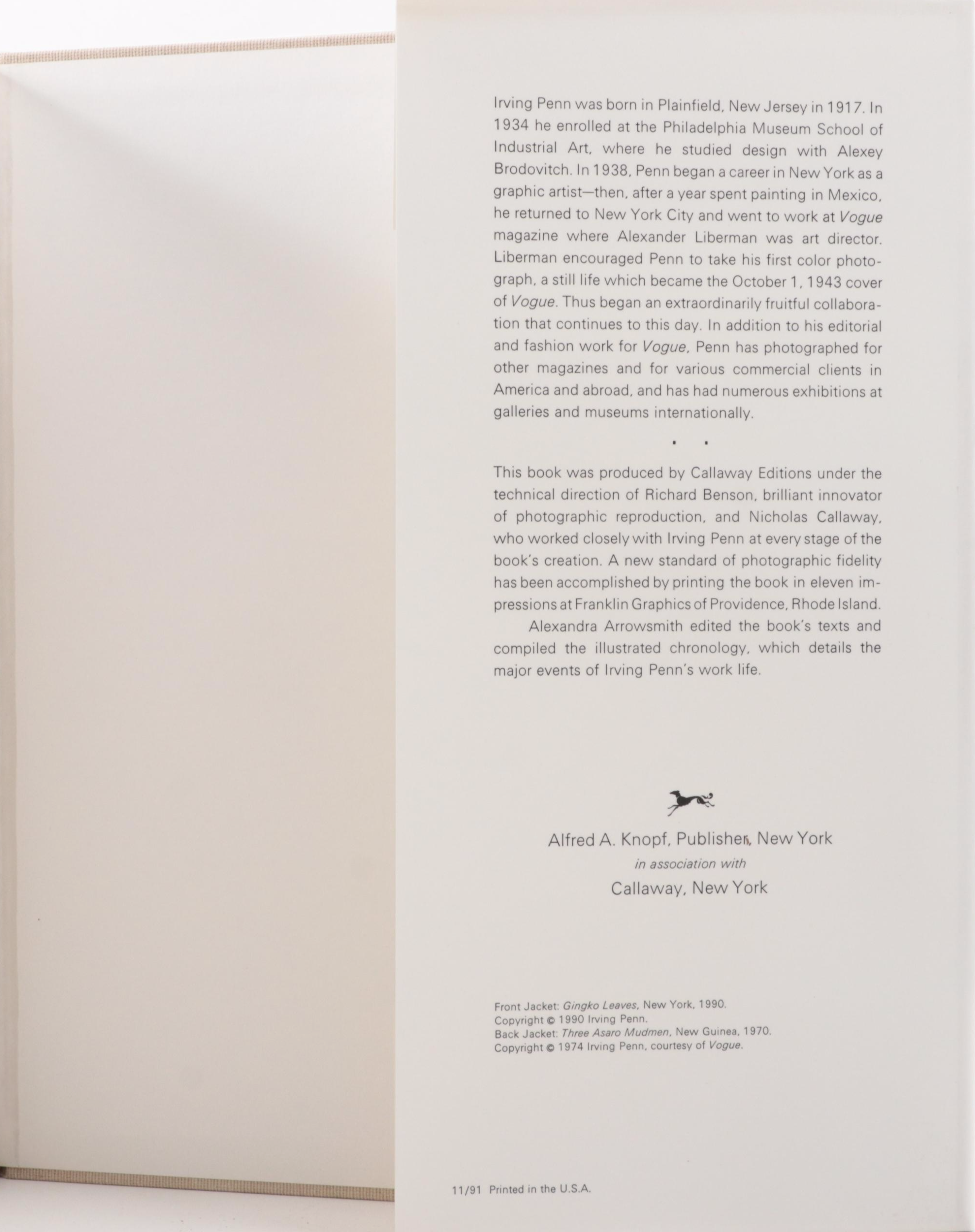 First Edition "Arnold Newman: Five Decades" and "Irving Penn: Passage" Art Books