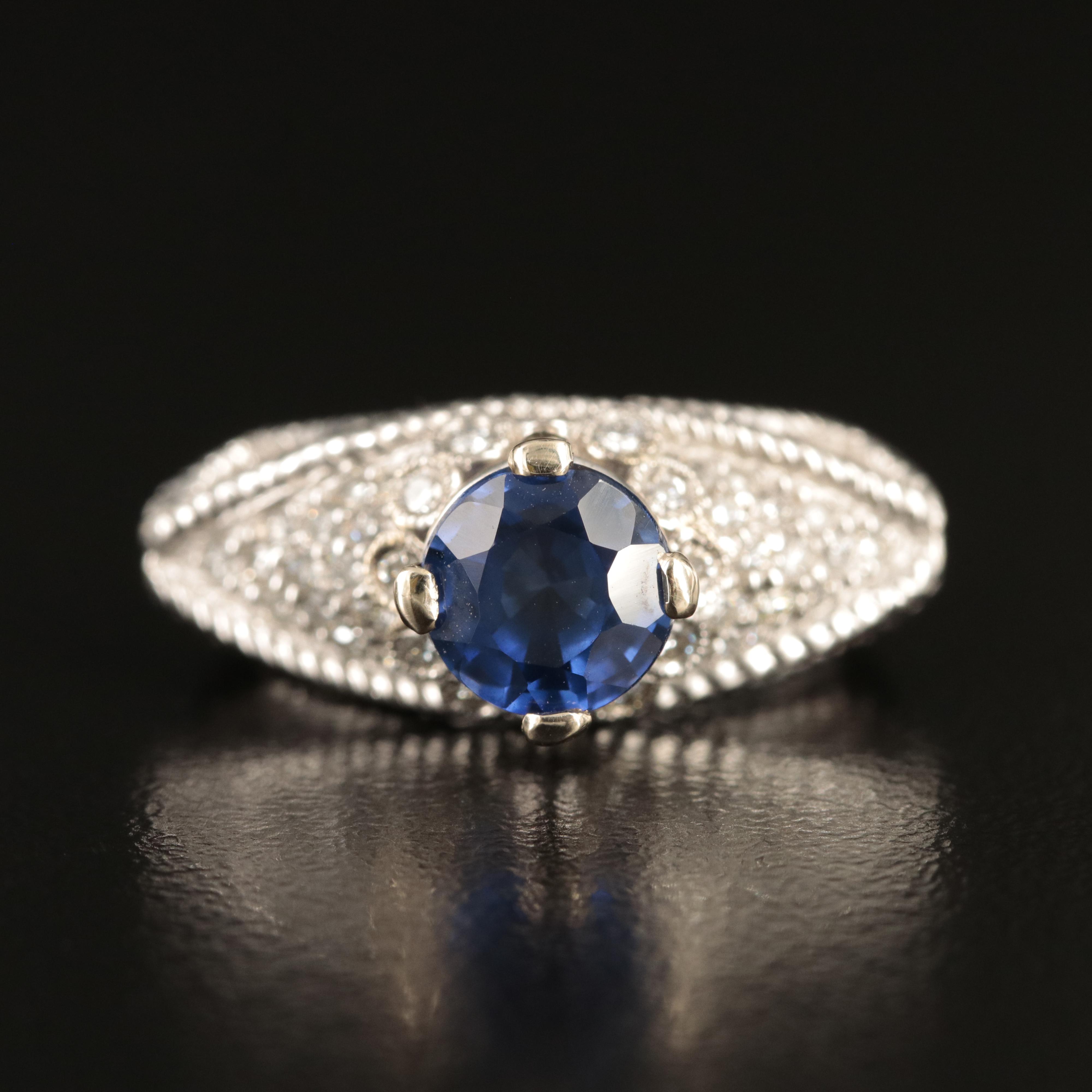 18K Sapphire and Diamond Ring