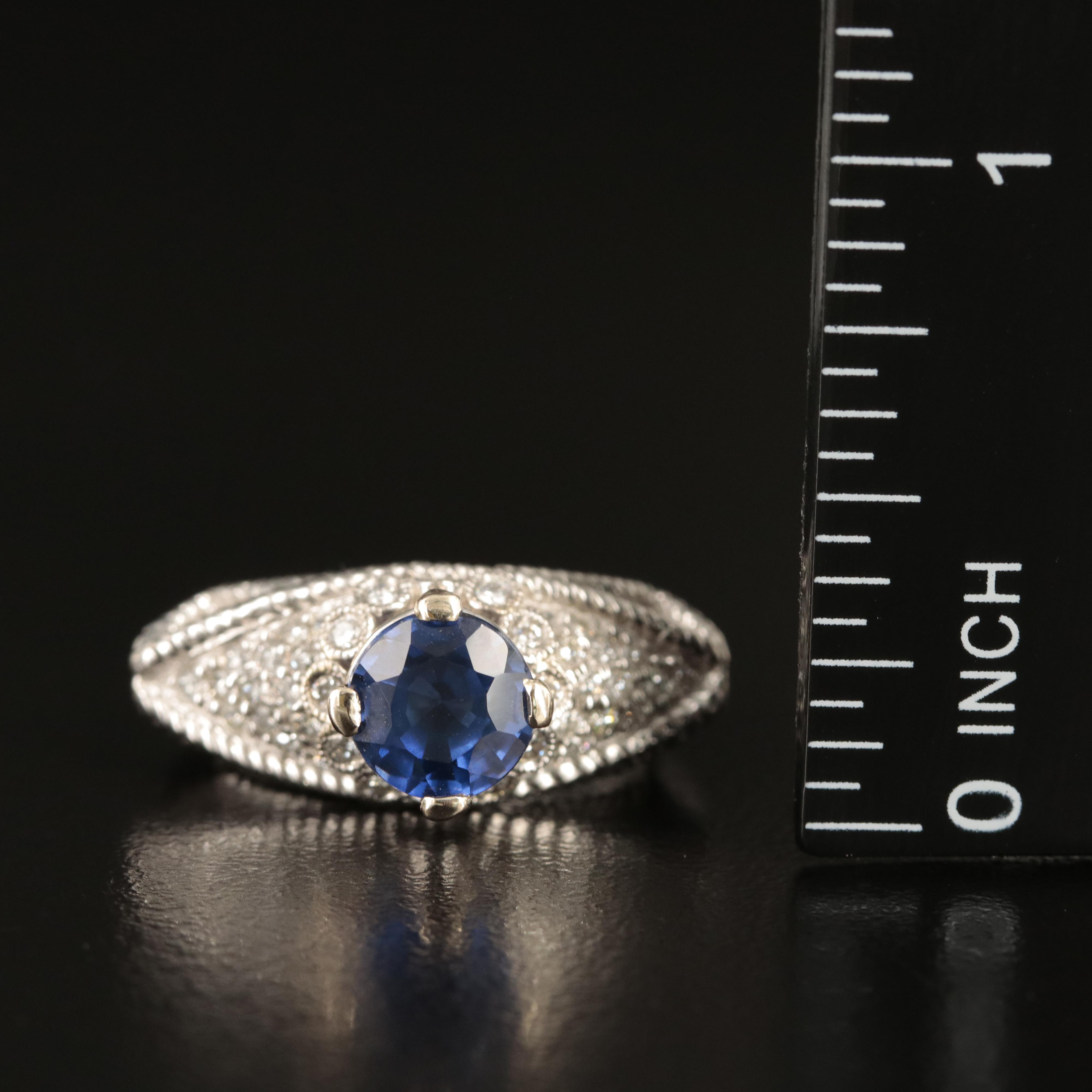 18K Sapphire and Diamond Ring