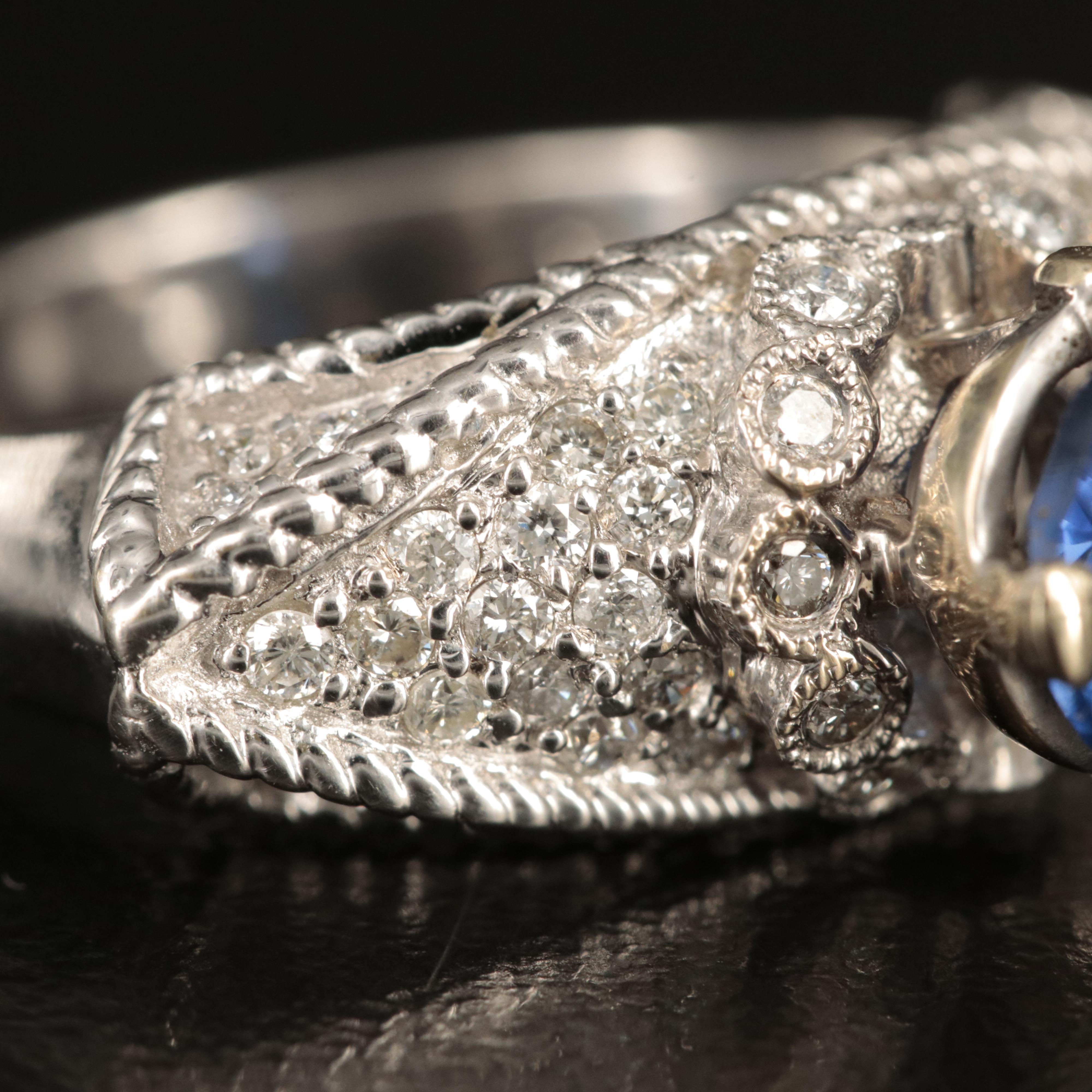 18K Sapphire and Diamond Ring