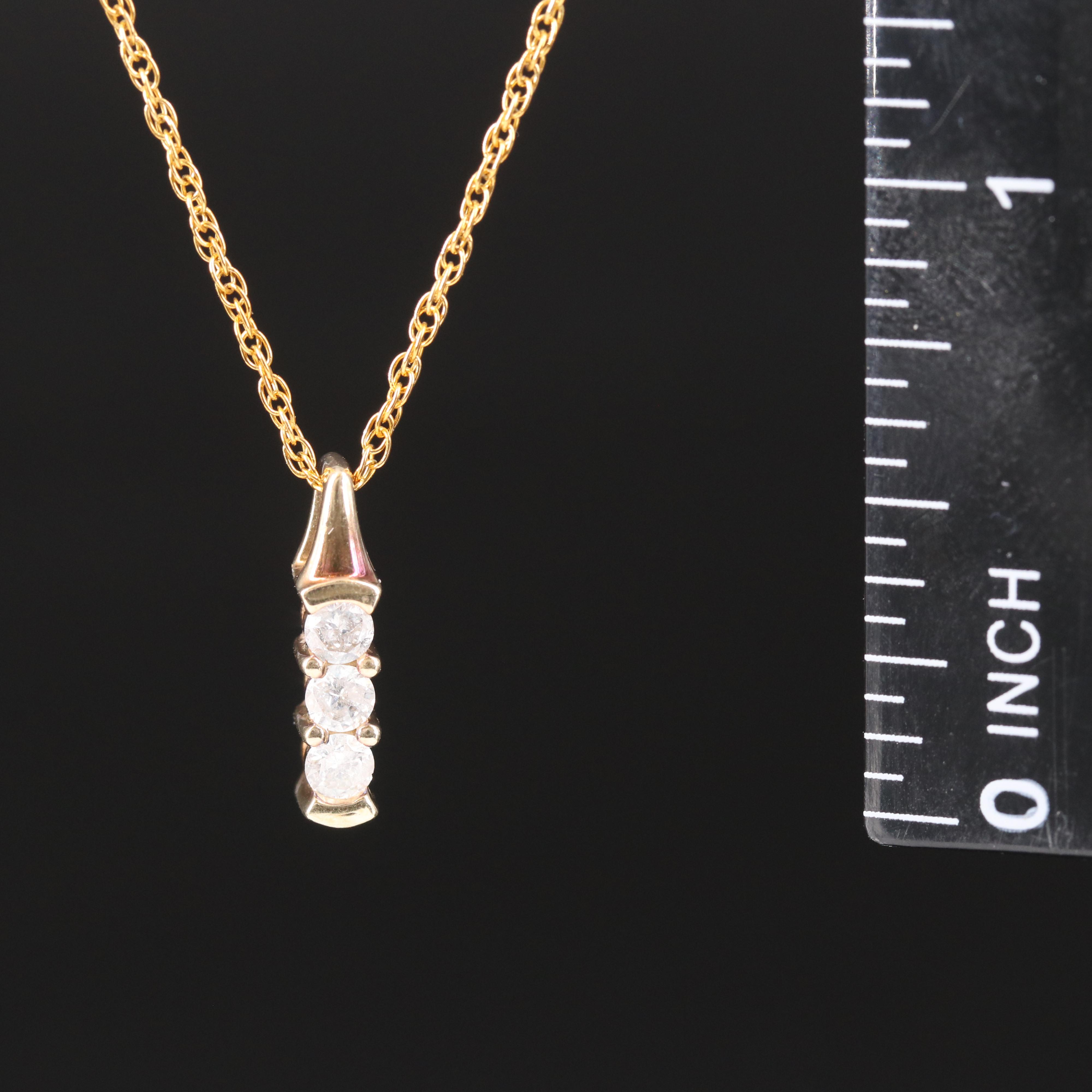 10K Diamond Pendant on Gold-Filled Chain Necklace
