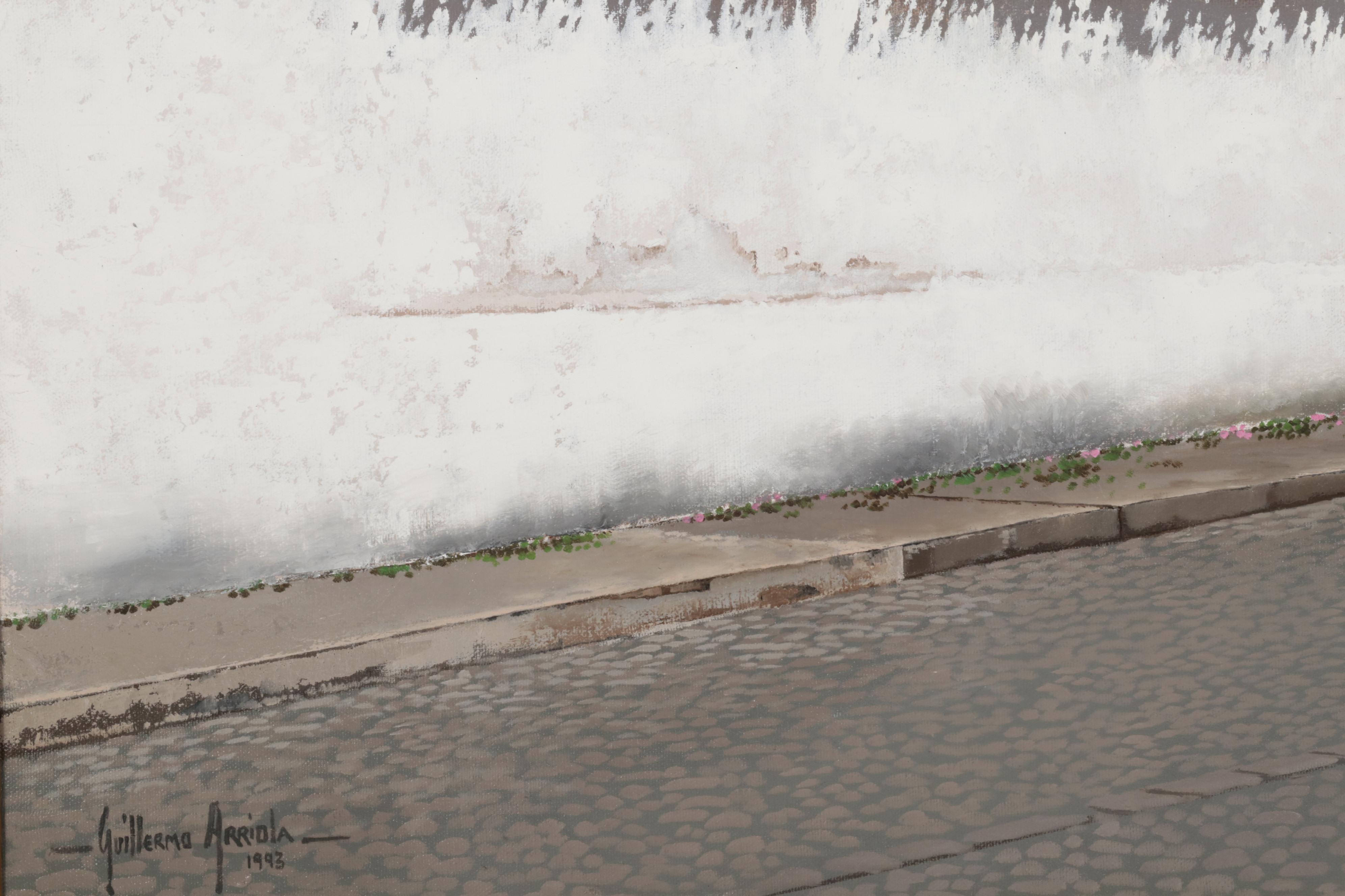 Guillermo Arriola Landscape Oil Painting "Cúpula y Volcan," 1993