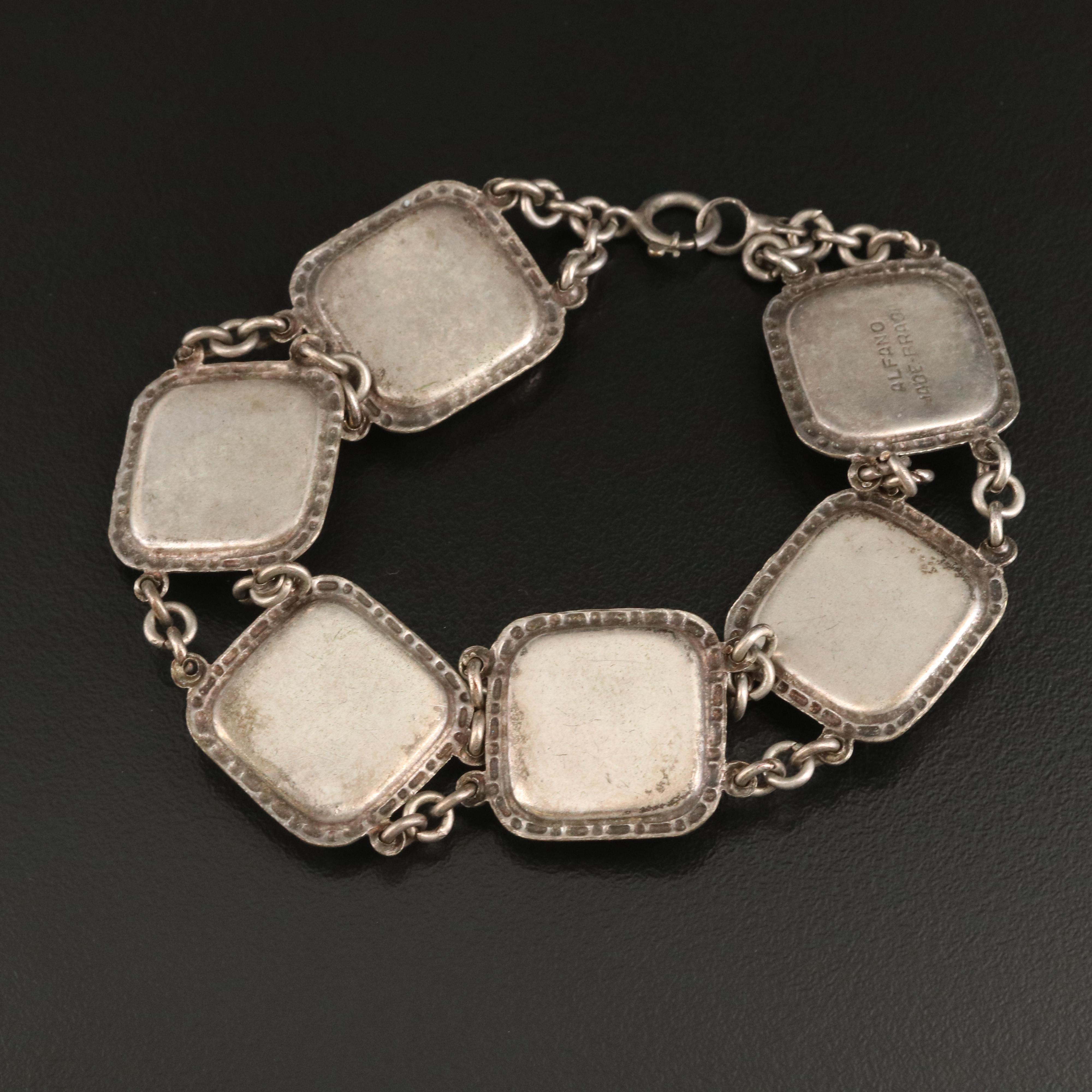 Alfano Blue Morpho Butterfly Wing Panel Bracelet