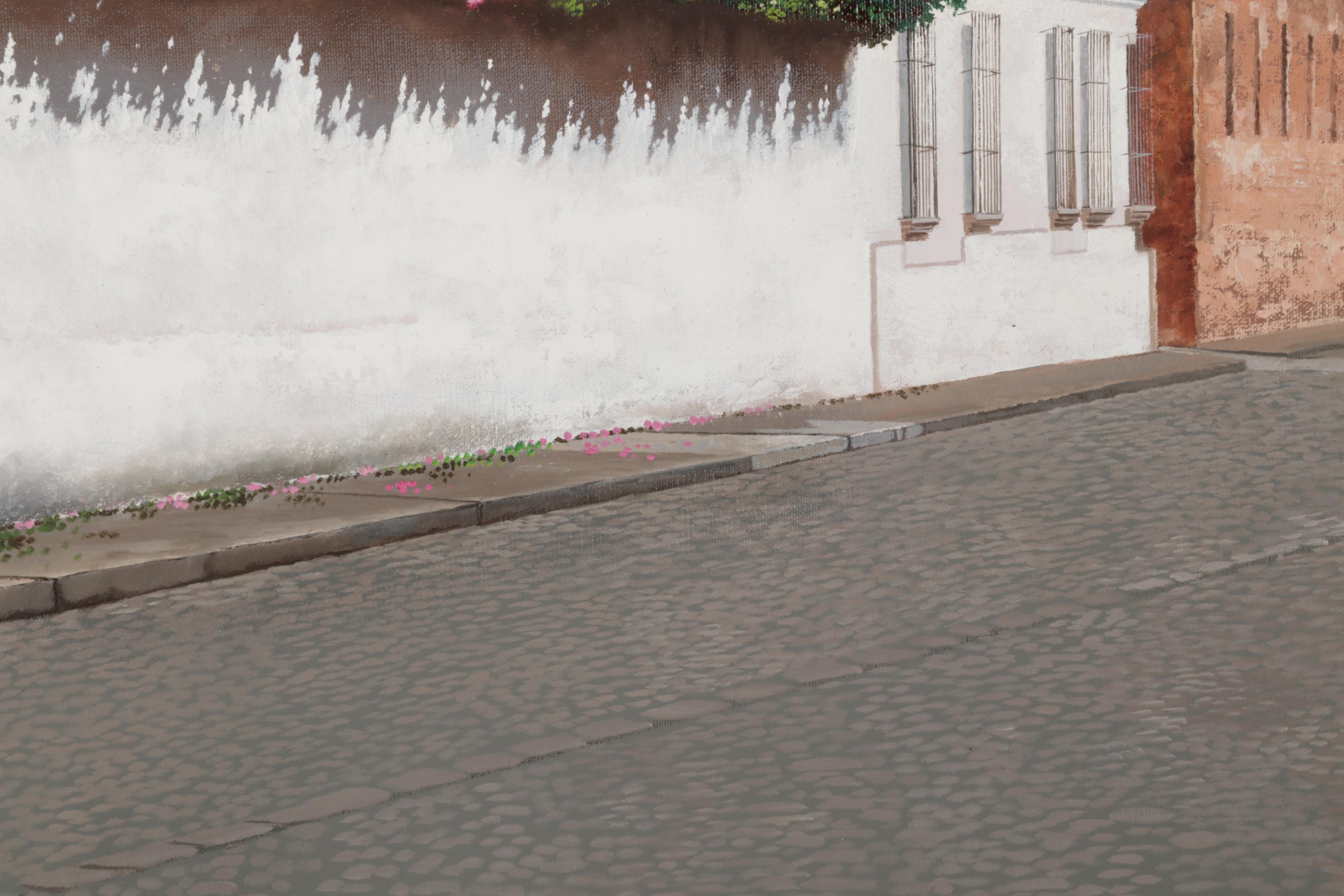 Guillermo Arriola Landscape Oil Painting "Cúpula y Volcan," 1993