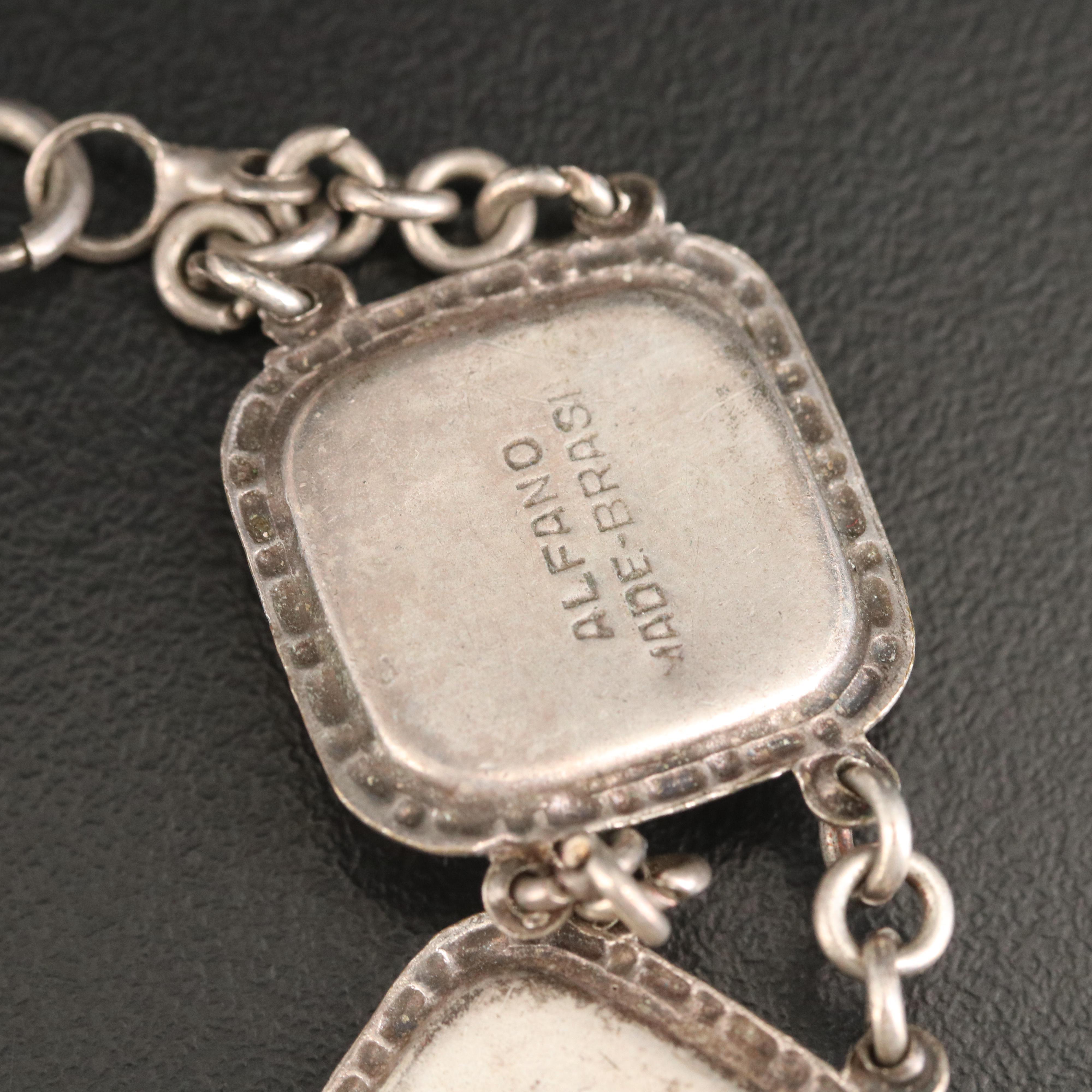 Alfano Blue Morpho Butterfly Wing Panel Bracelet