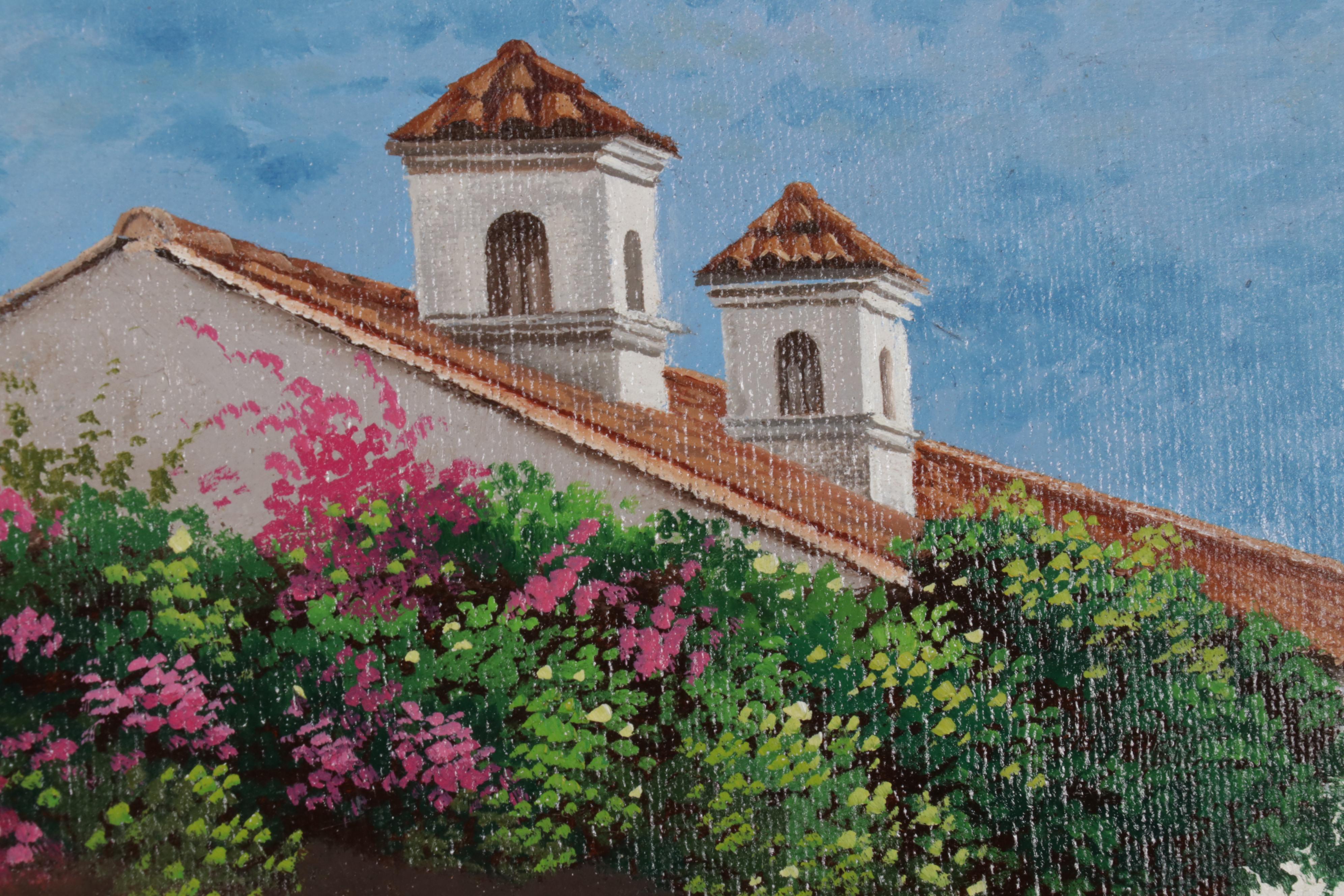 Guillermo Arriola Landscape Oil Painting "Cúpula y Volcan," 1993