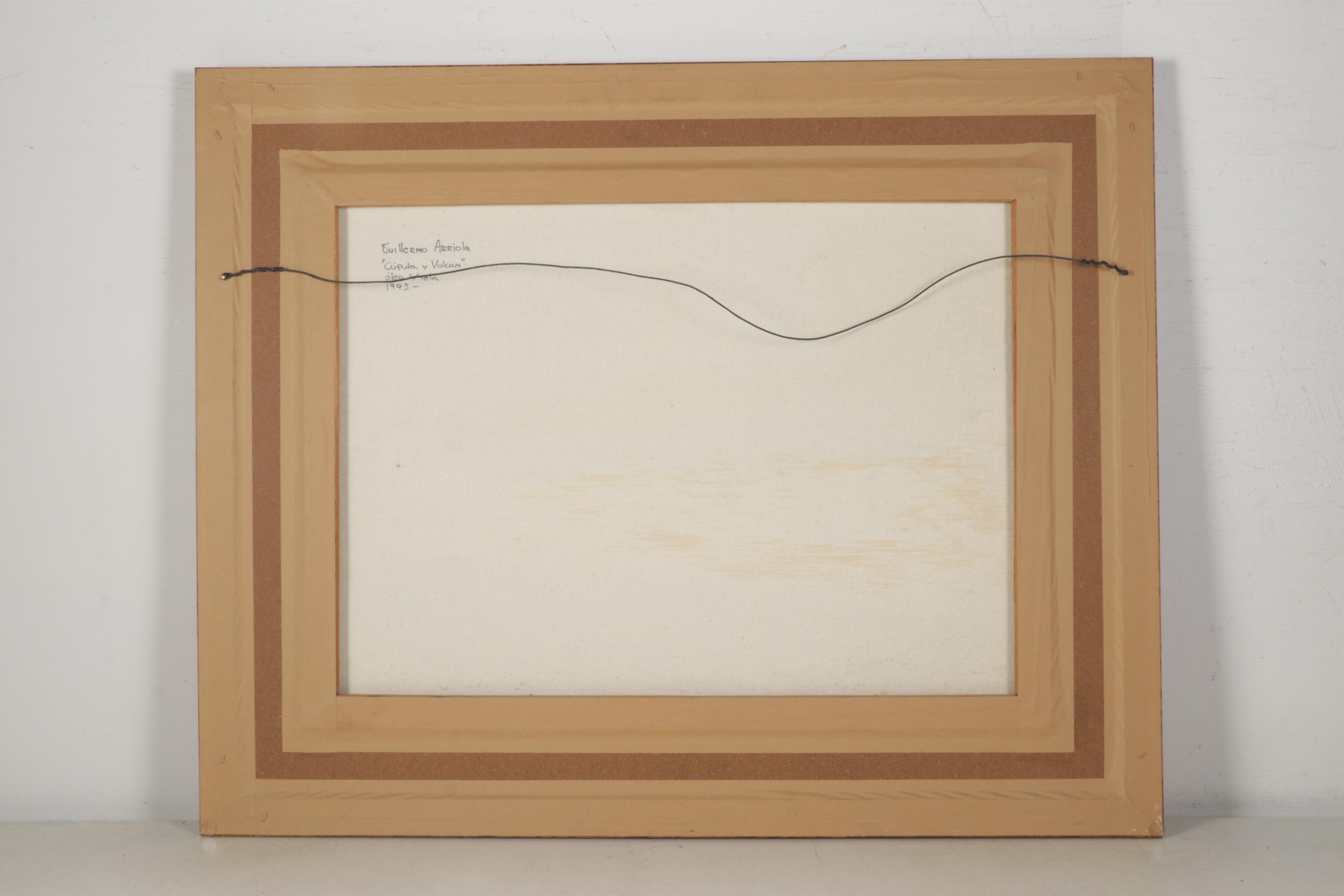 Guillermo Arriola Landscape Oil Painting "Cúpula y Volcan," 1993