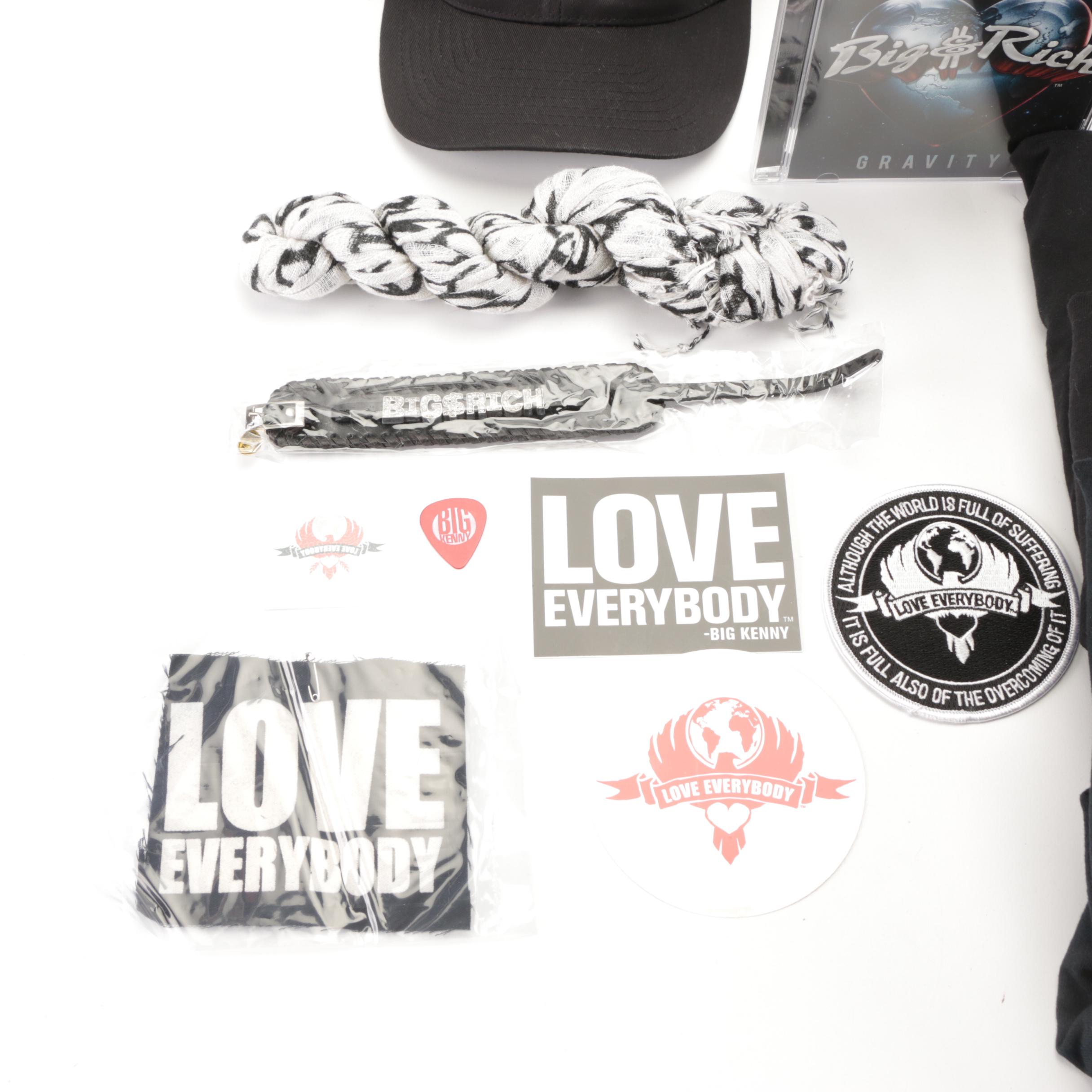 Big & Rich Tour Merchandise Including Signed Album, CD, Shirts, and More