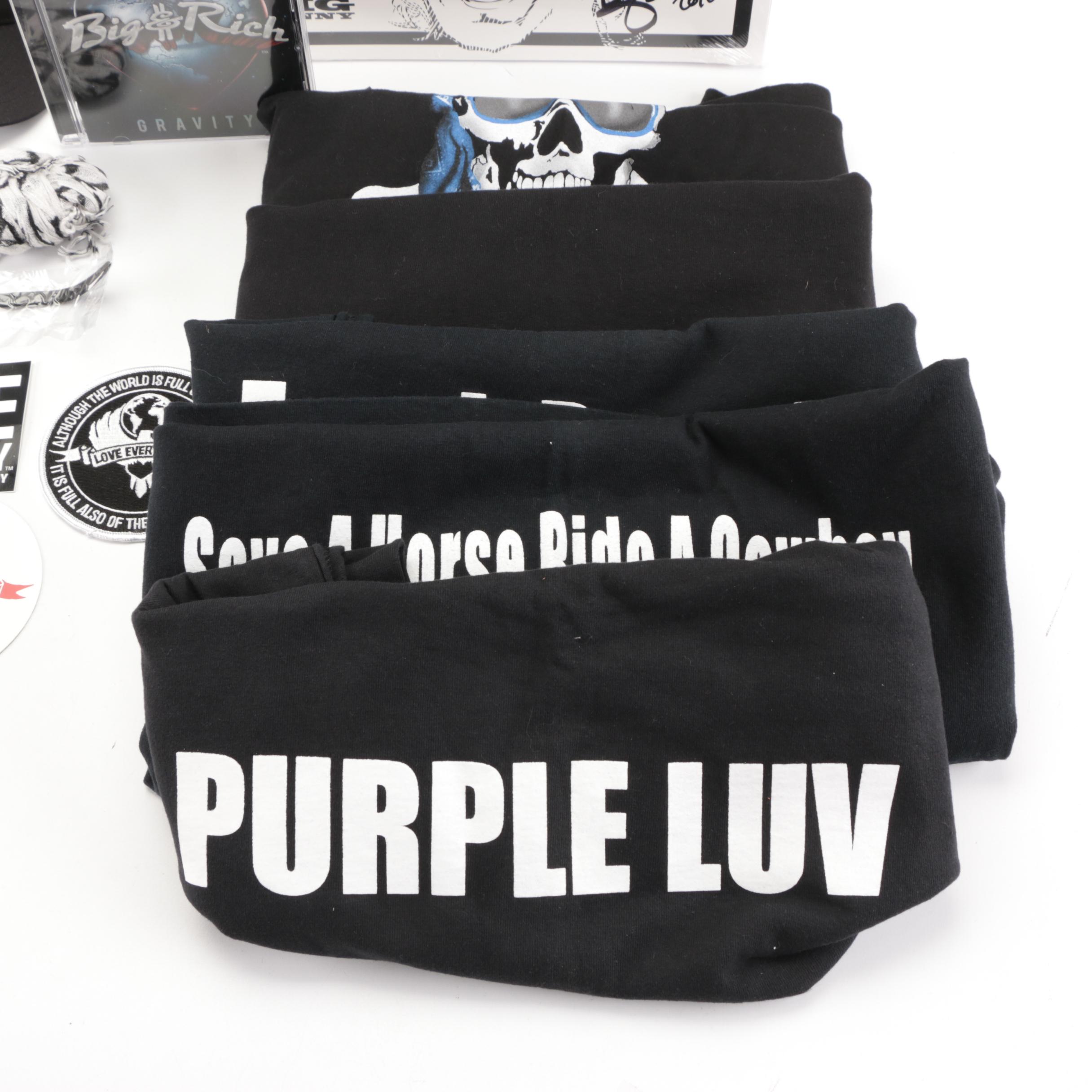 Big & Rich Tour Merchandise Including Signed Album, CD, Shirts, and More