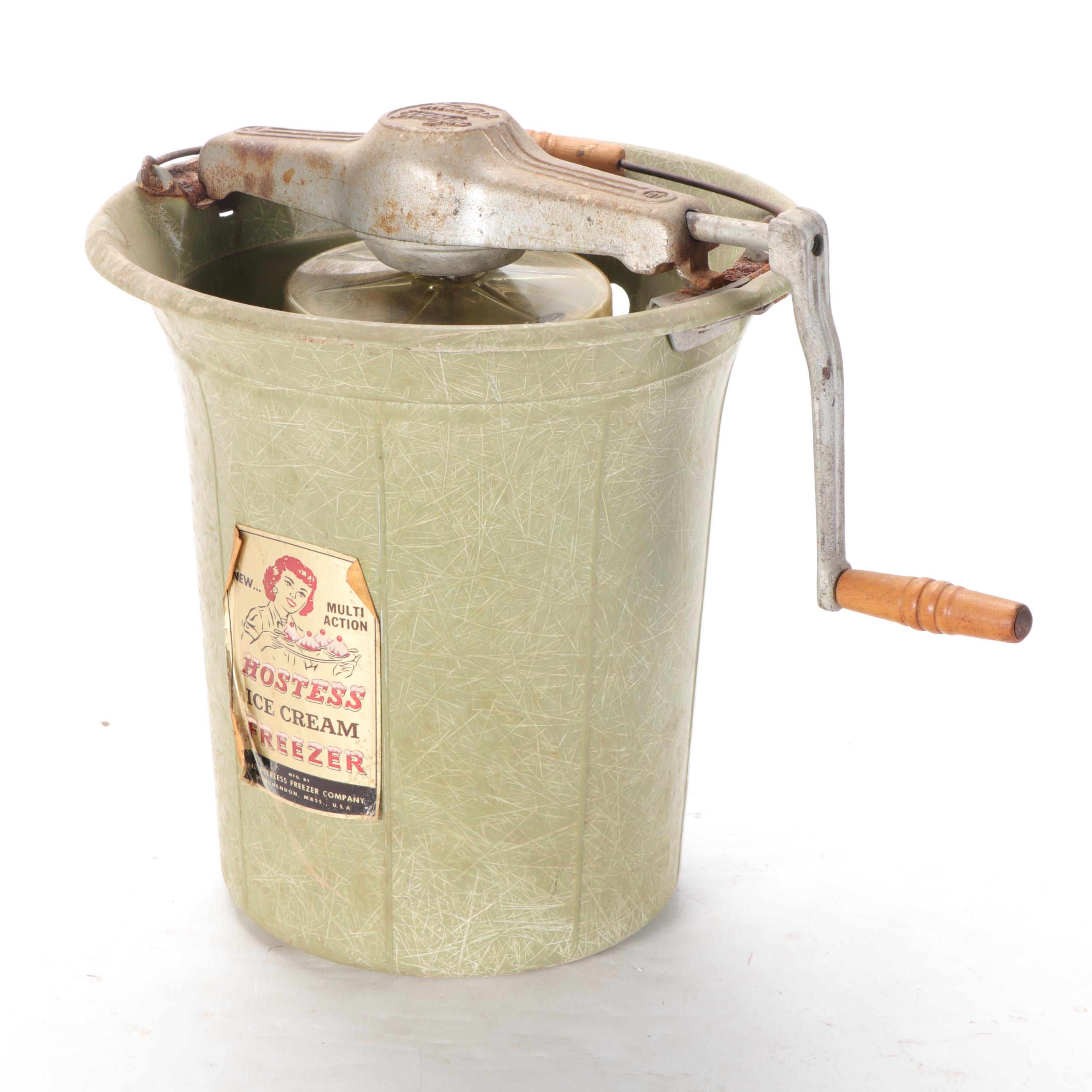 The Peerless Freezer Company Ice Cream Maker with Ice Crusher and Juicer