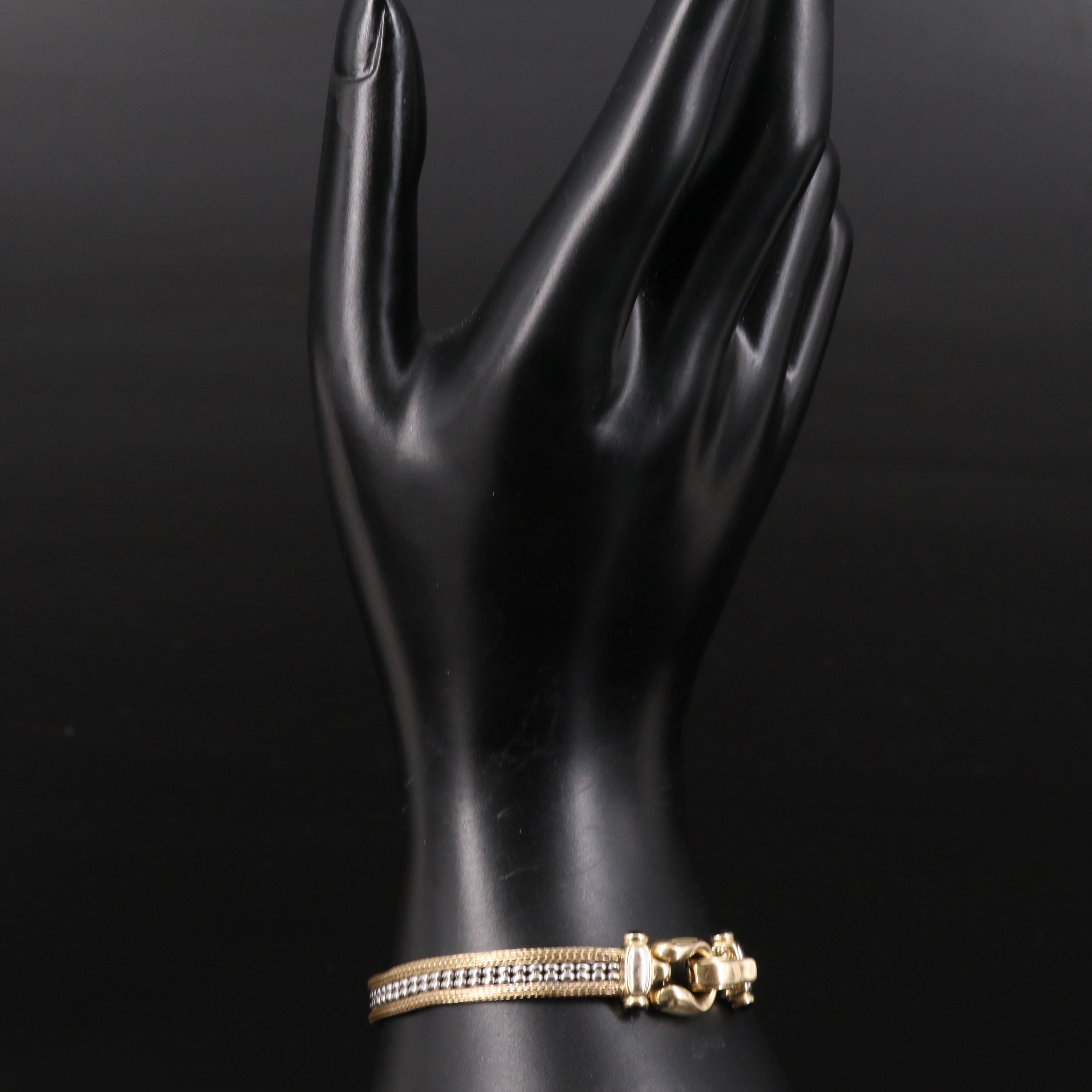 Italian 14K Two-Tone Bracelet with Sapphire Accents