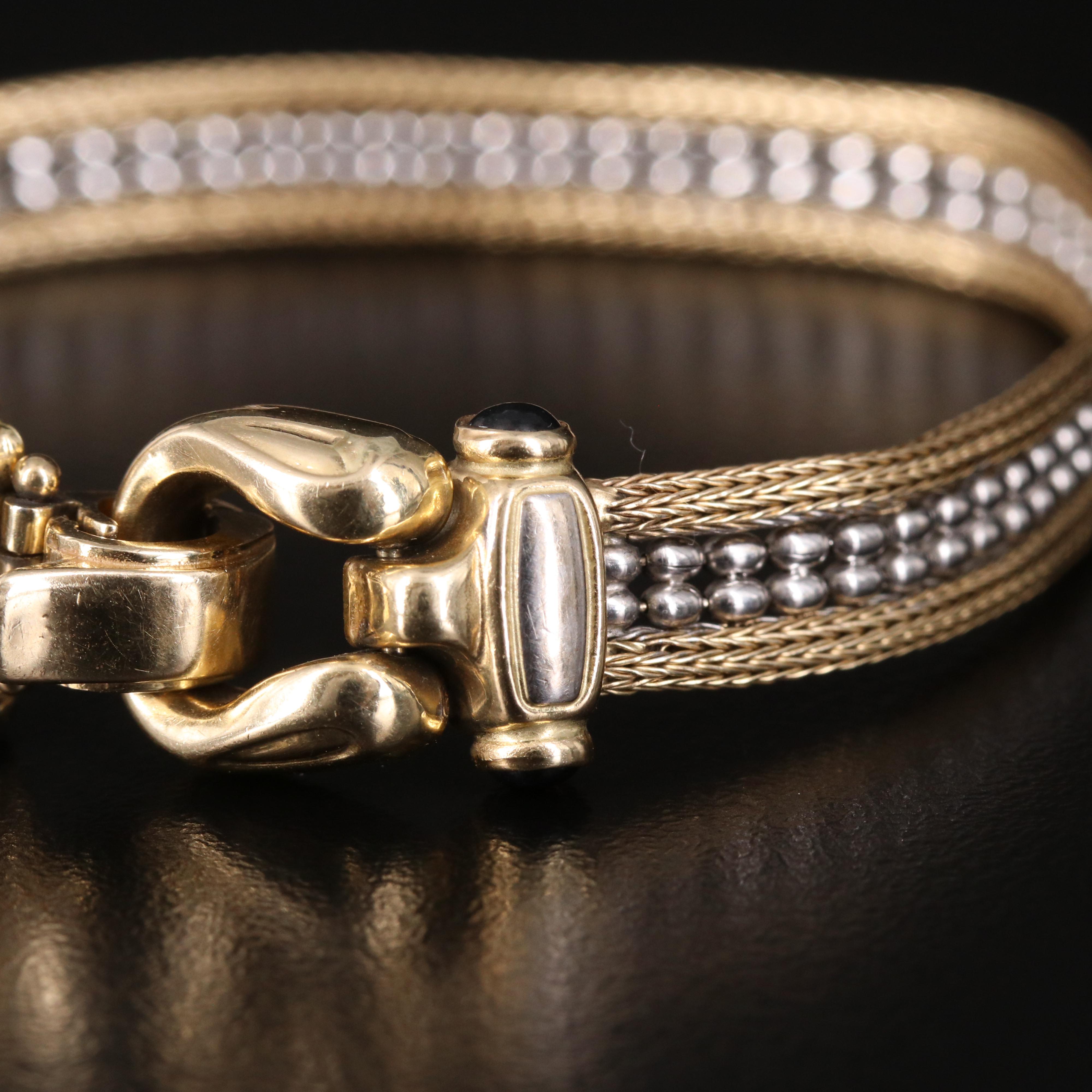 Italian 14K Two-Tone Bracelet with Sapphire Accents