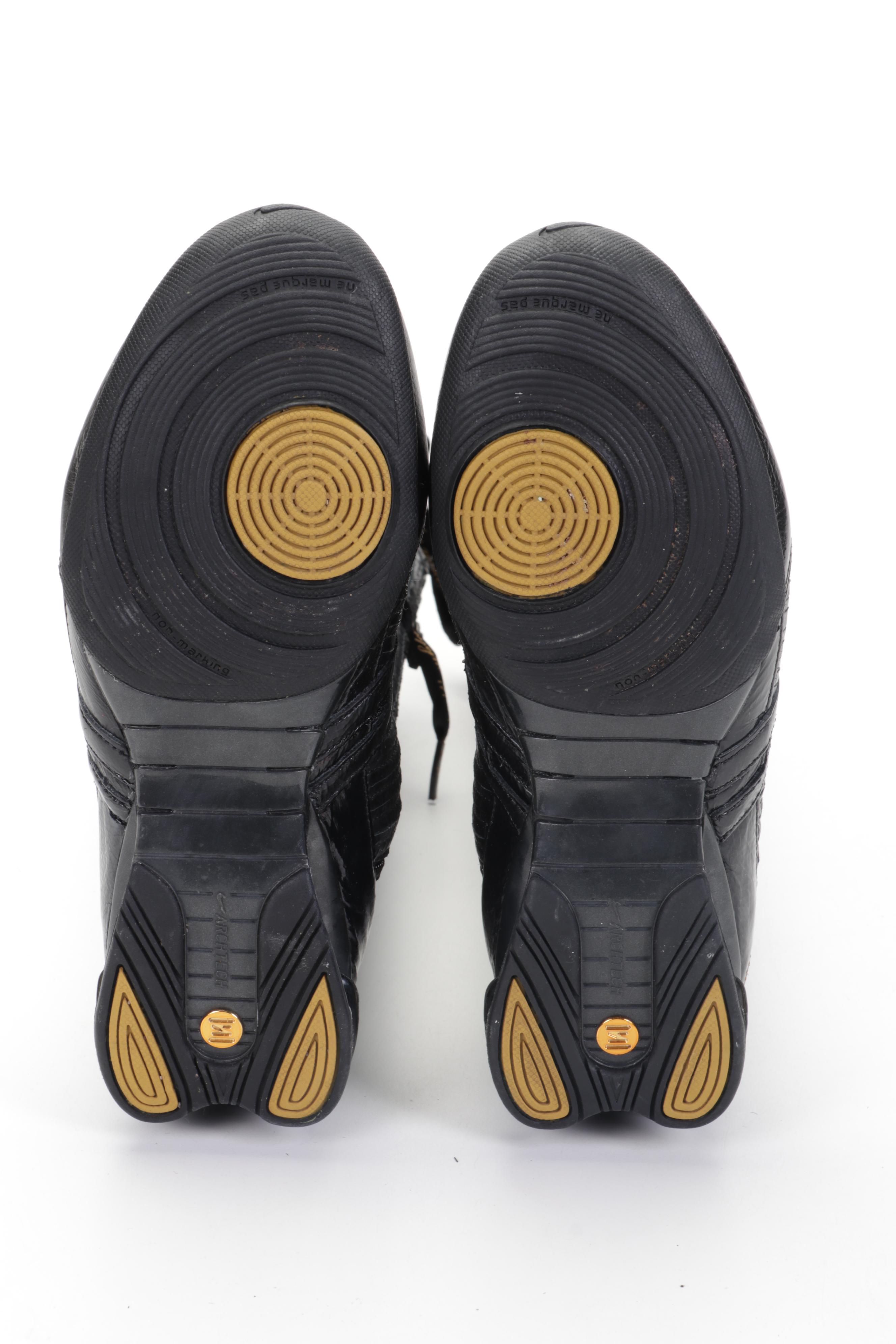 Nike Black Patent Leather and Mesh Calf Boots