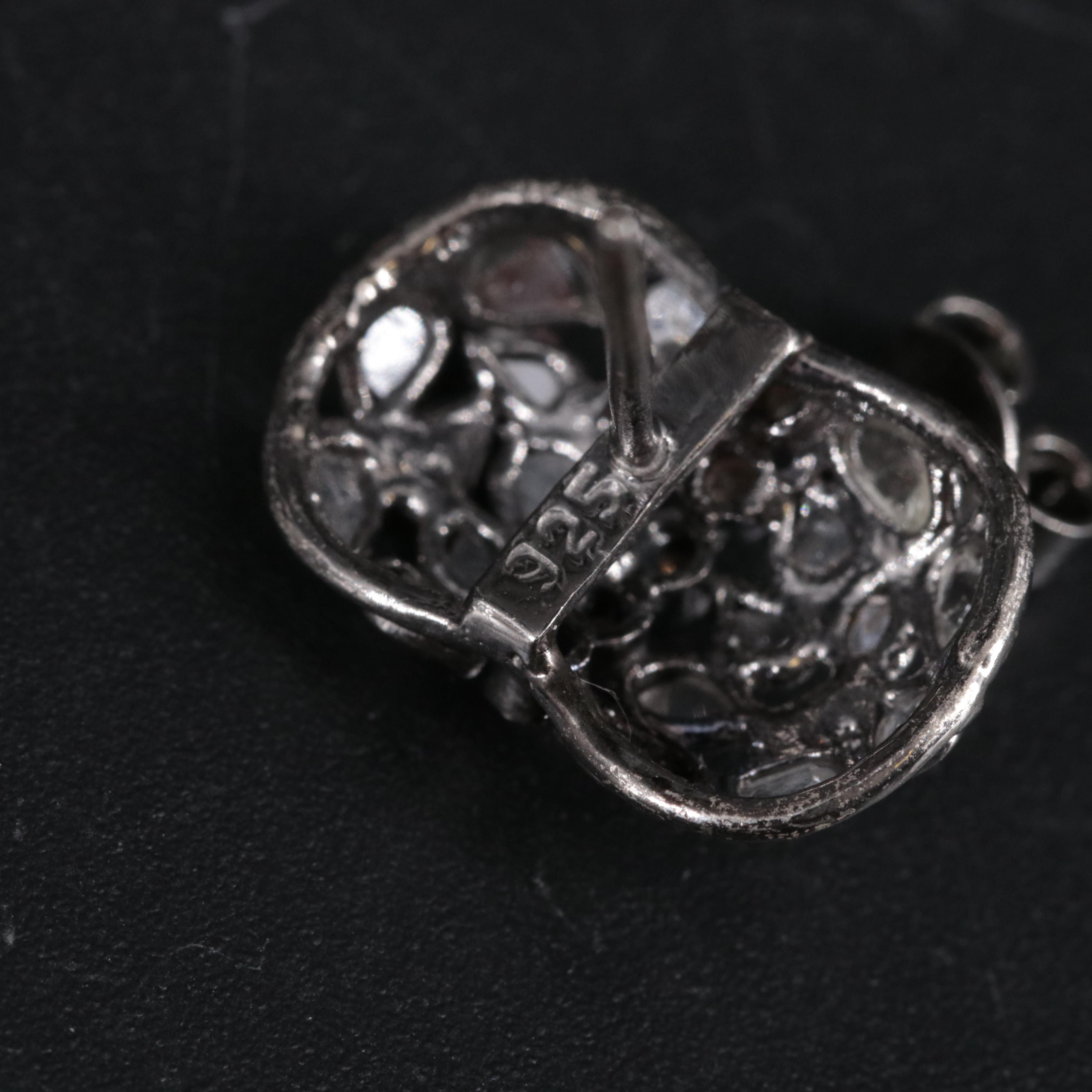 2-Piece Sterling Diamond Dangle and Stud Earrings Set