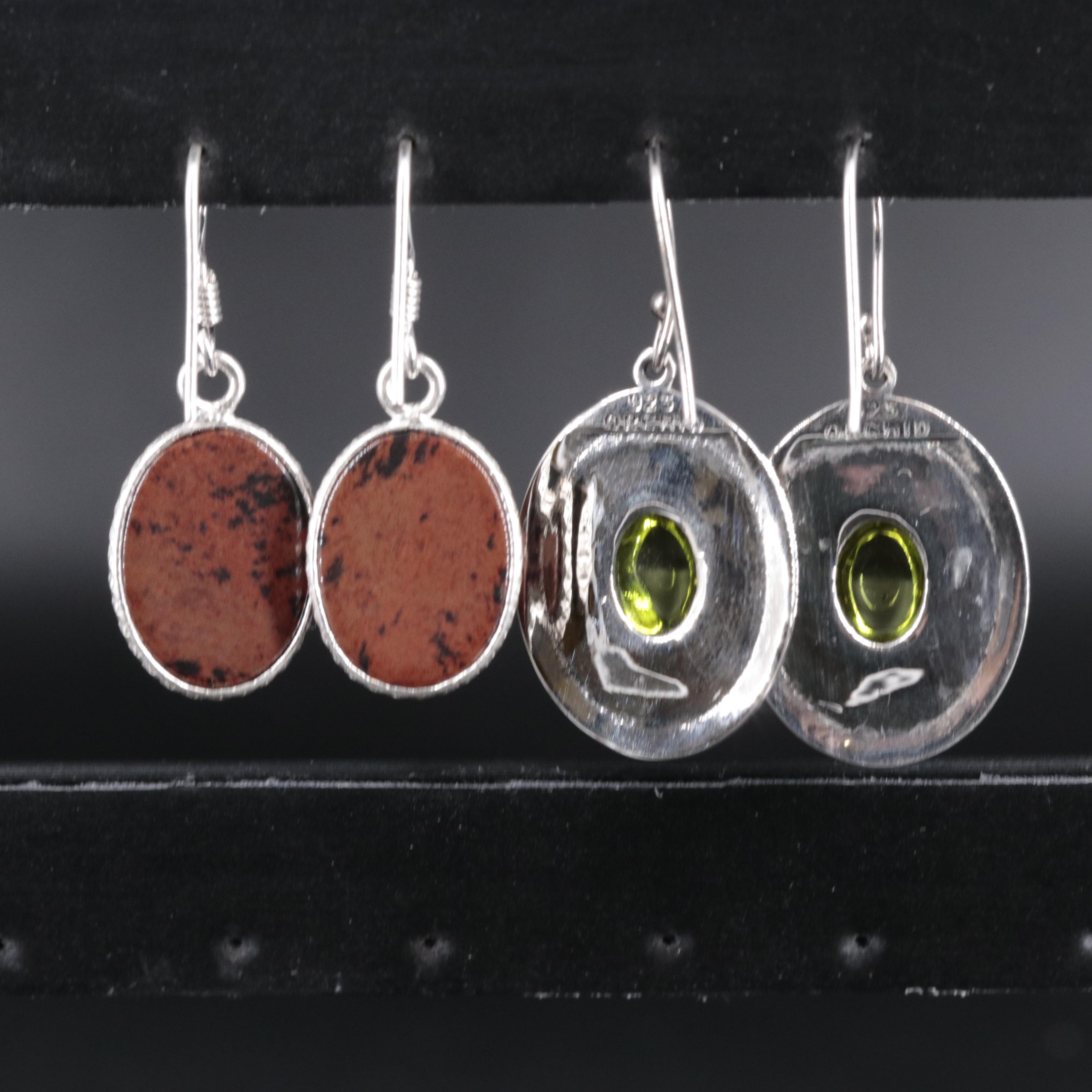 2-Piece Sterling Drop Earrings Featuring Peridot