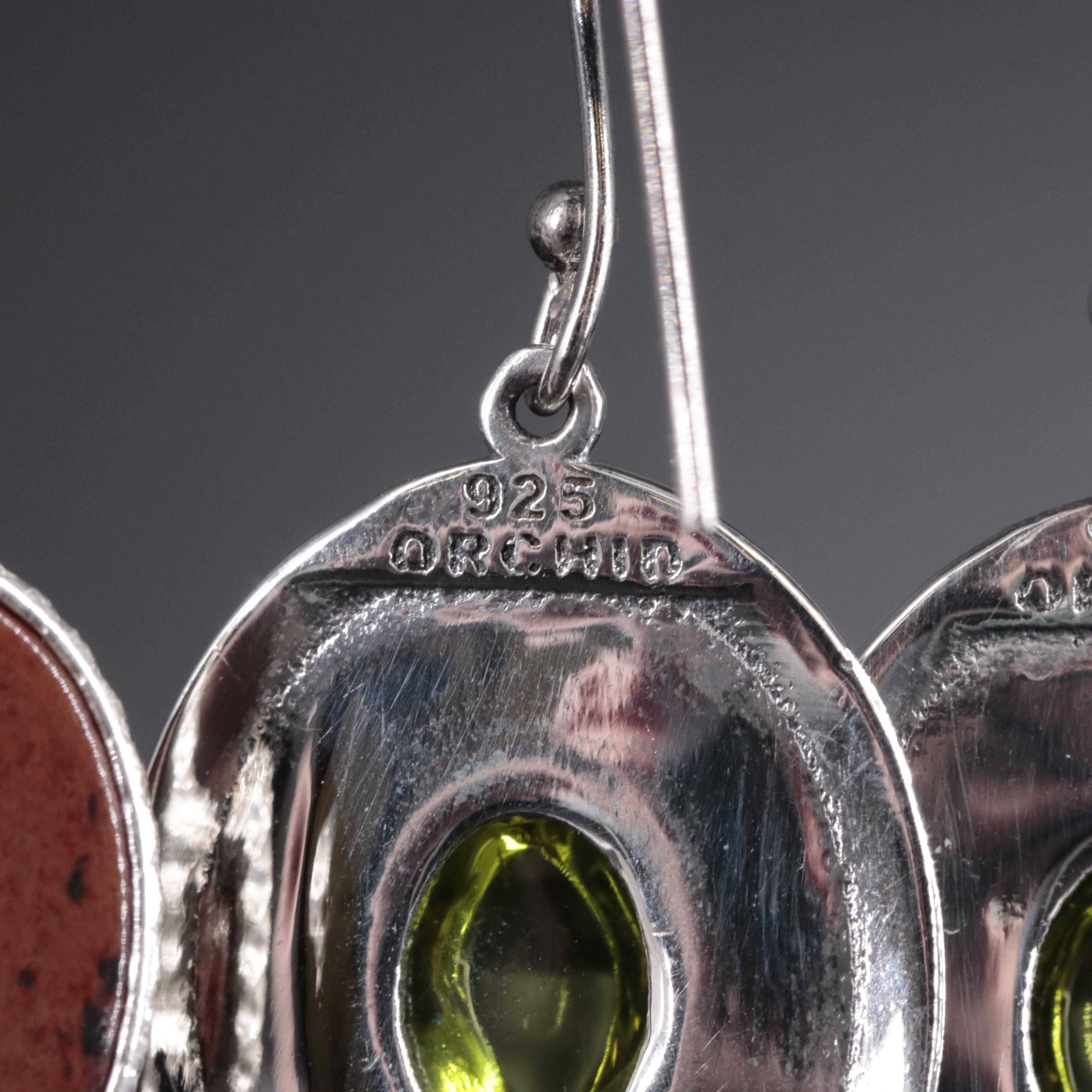 2-Piece Sterling Drop Earrings Featuring Peridot