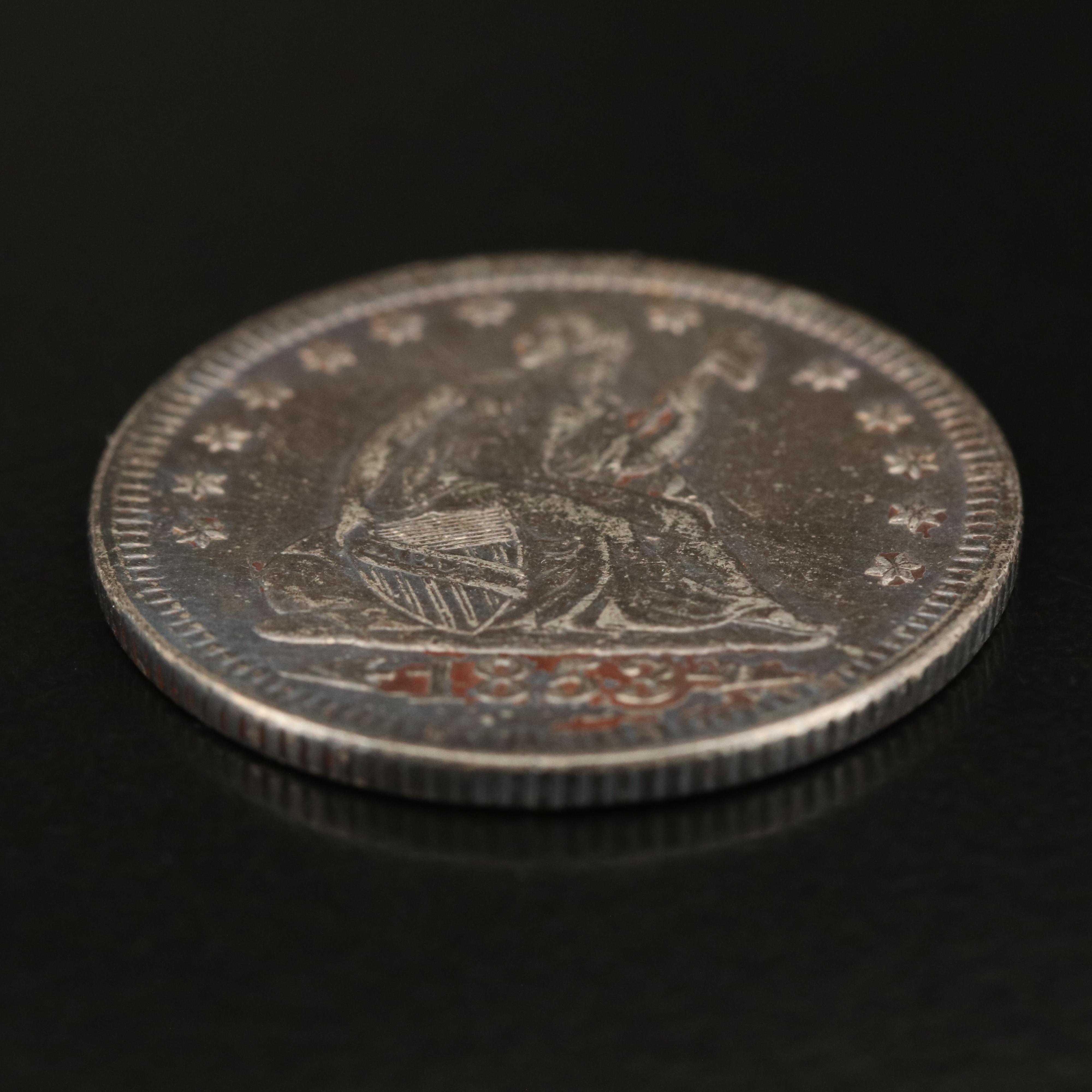 1853 Seated Liberty Silver Quarter