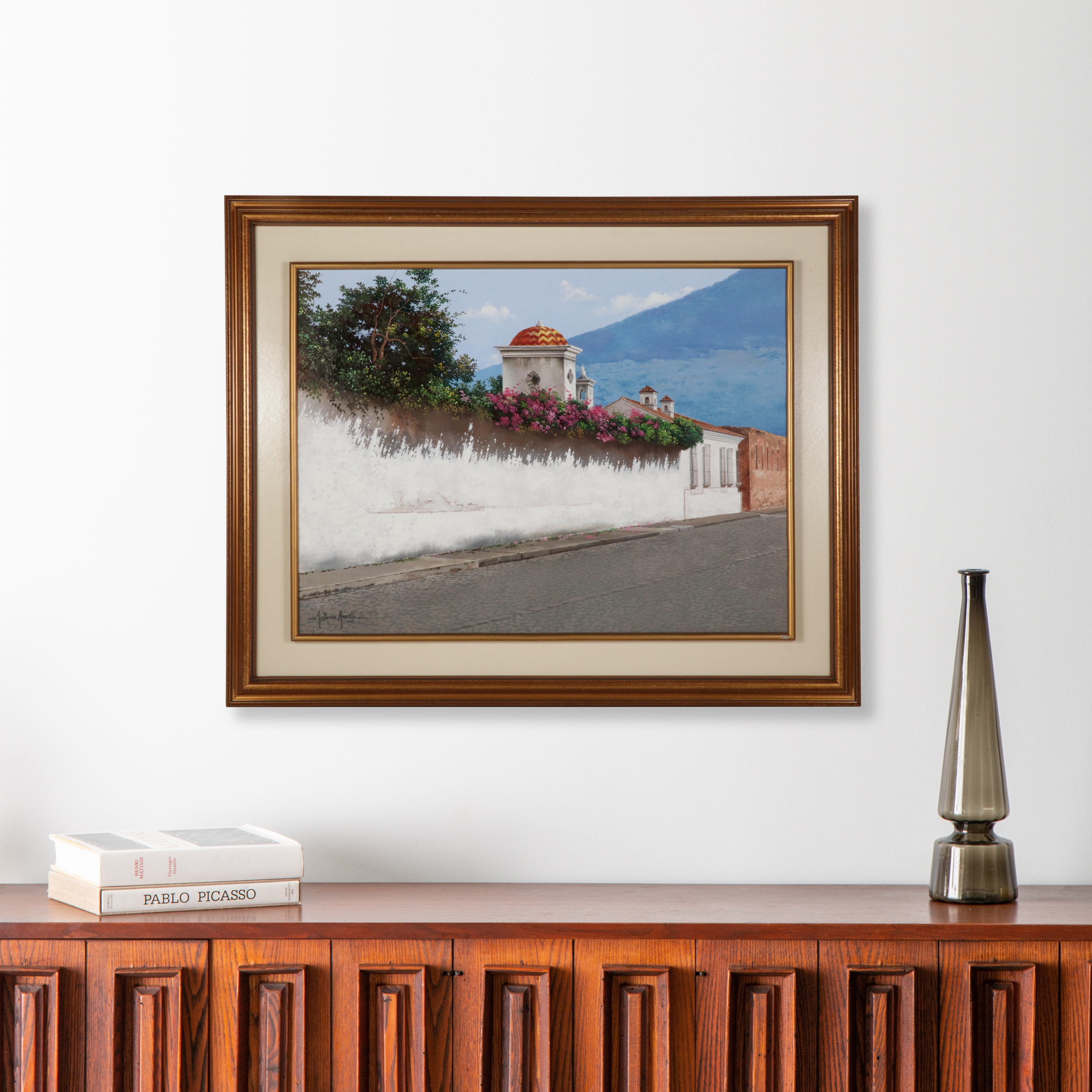 Guillermo Arriola Landscape Oil Painting "Cúpula y Volcan," 1993