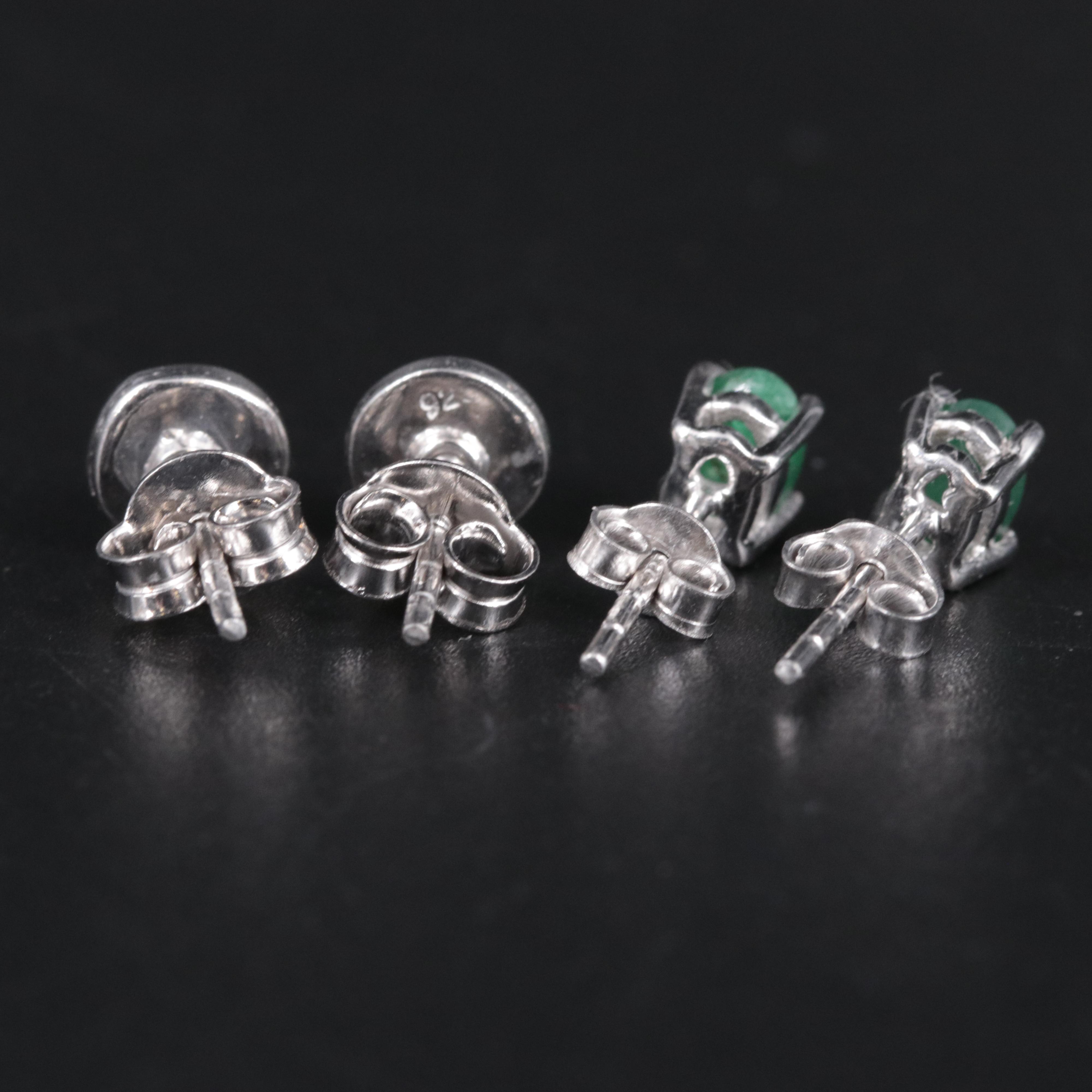 2-Piece Sterling Stud Earrings Set