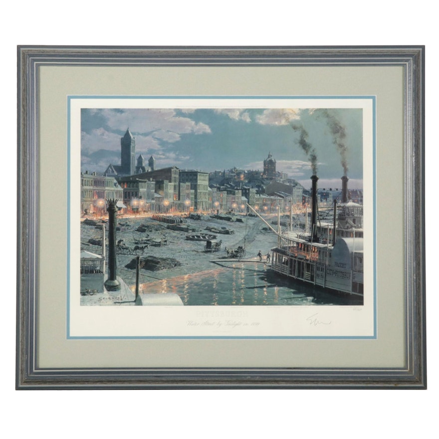 John Stobart Maritime Offset Lithograph "Pittsburgh," 1993
