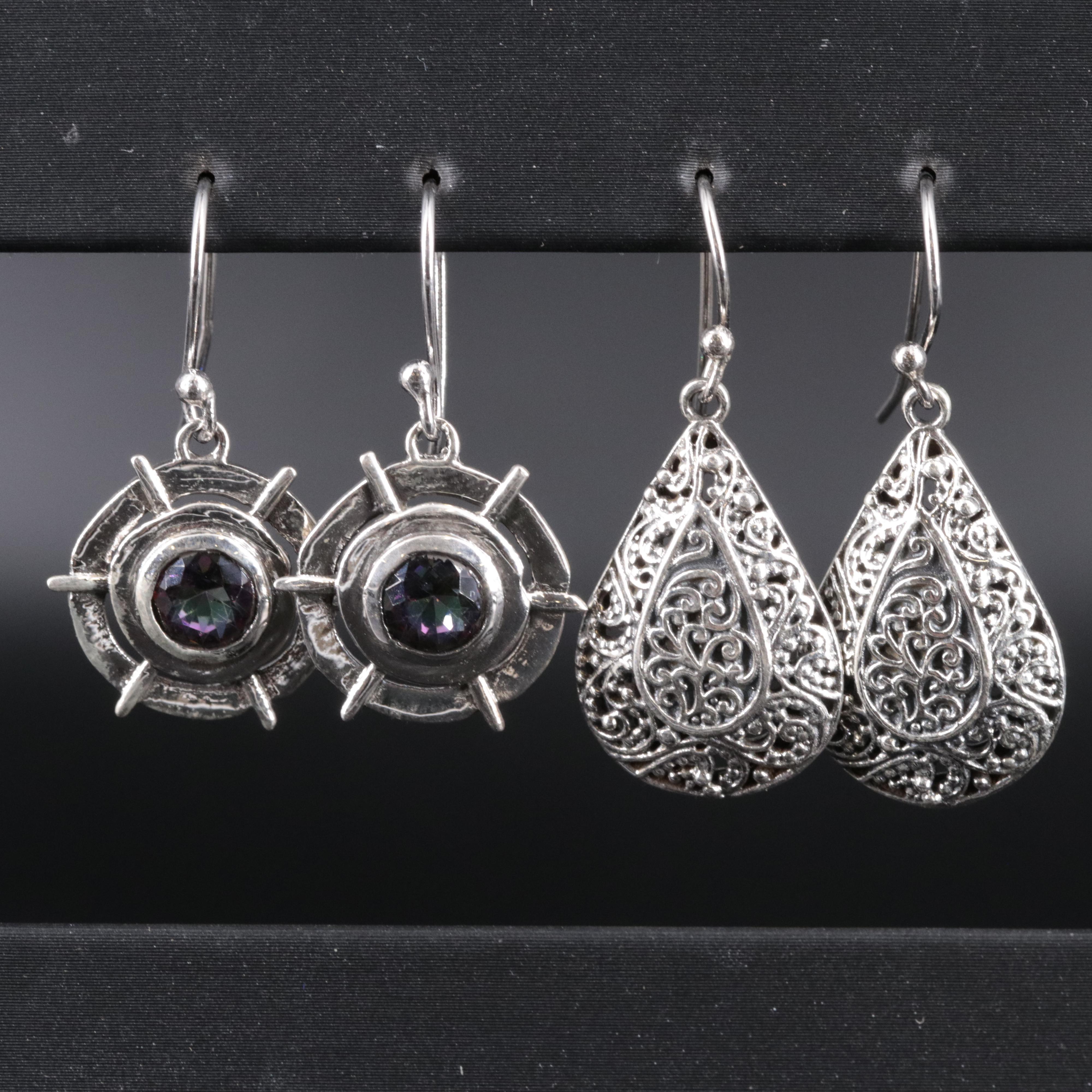 2-Piece Sterling Dangle Earrings Set