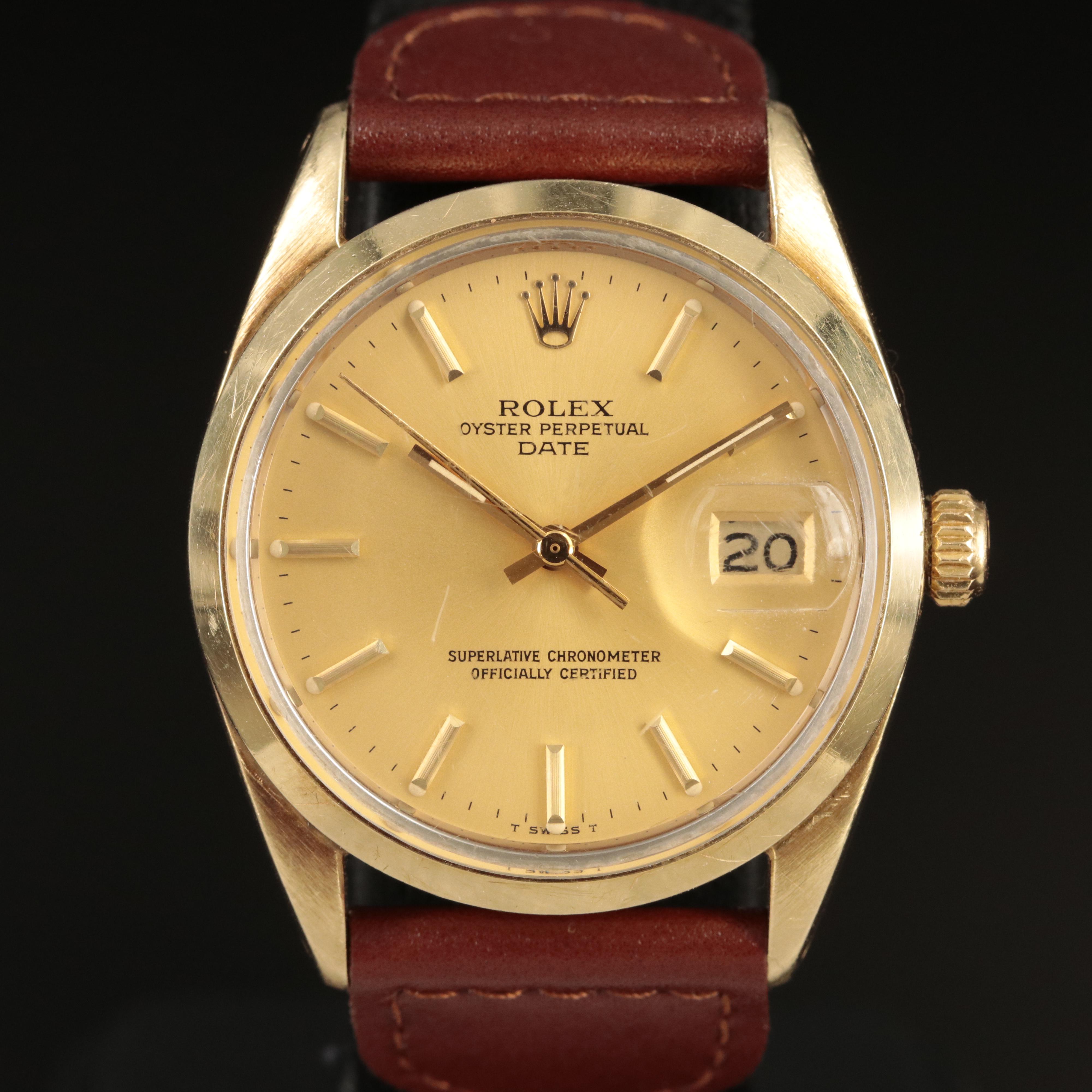 1973 14K Rolex Oyster Perpetual Date Watch
