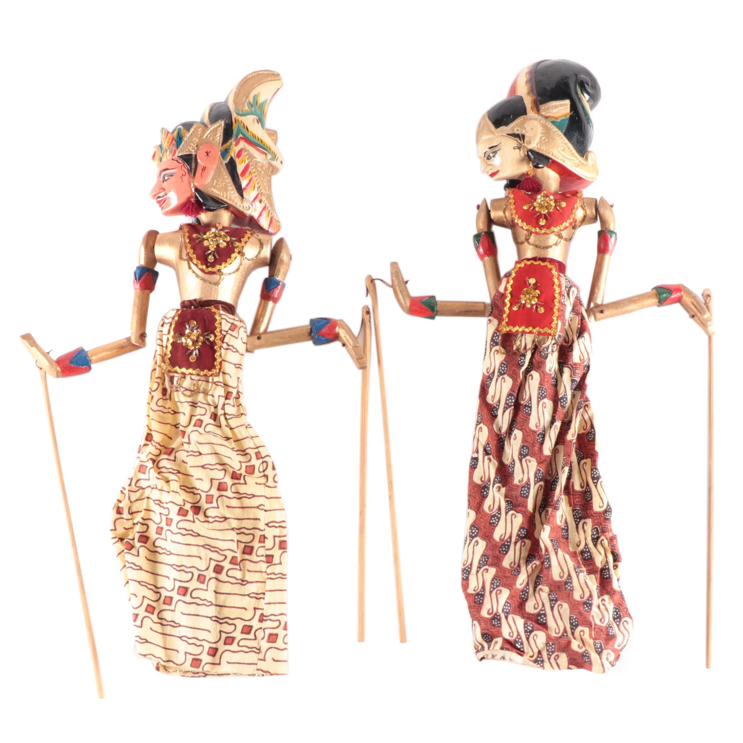 Indonesian Wayang Golek Puppets, Mid-Late 20th Century