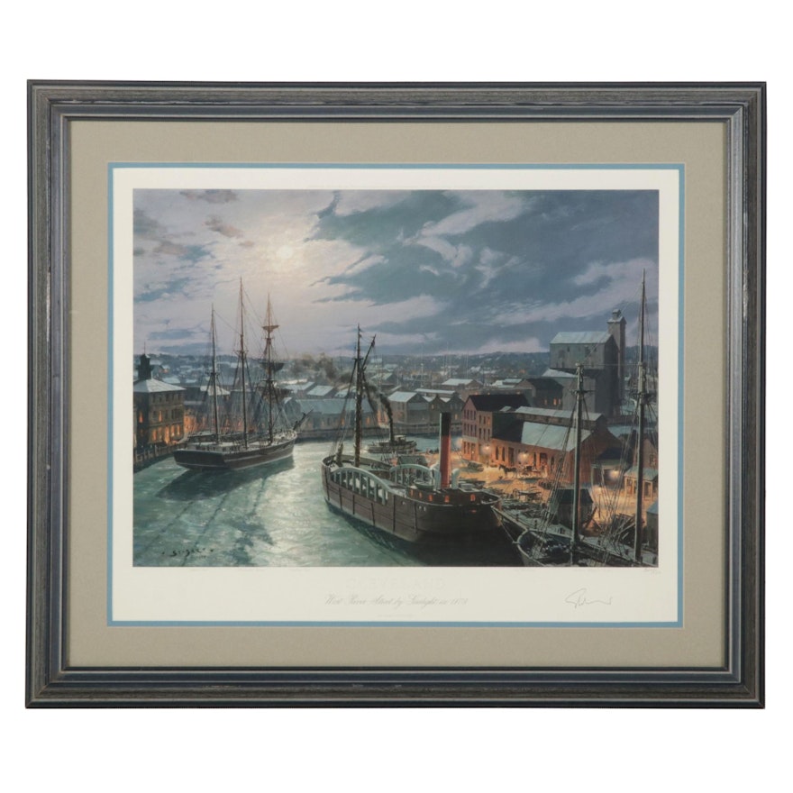 John Stobart Maritime Offset Lithograph "Cleveland," 1996