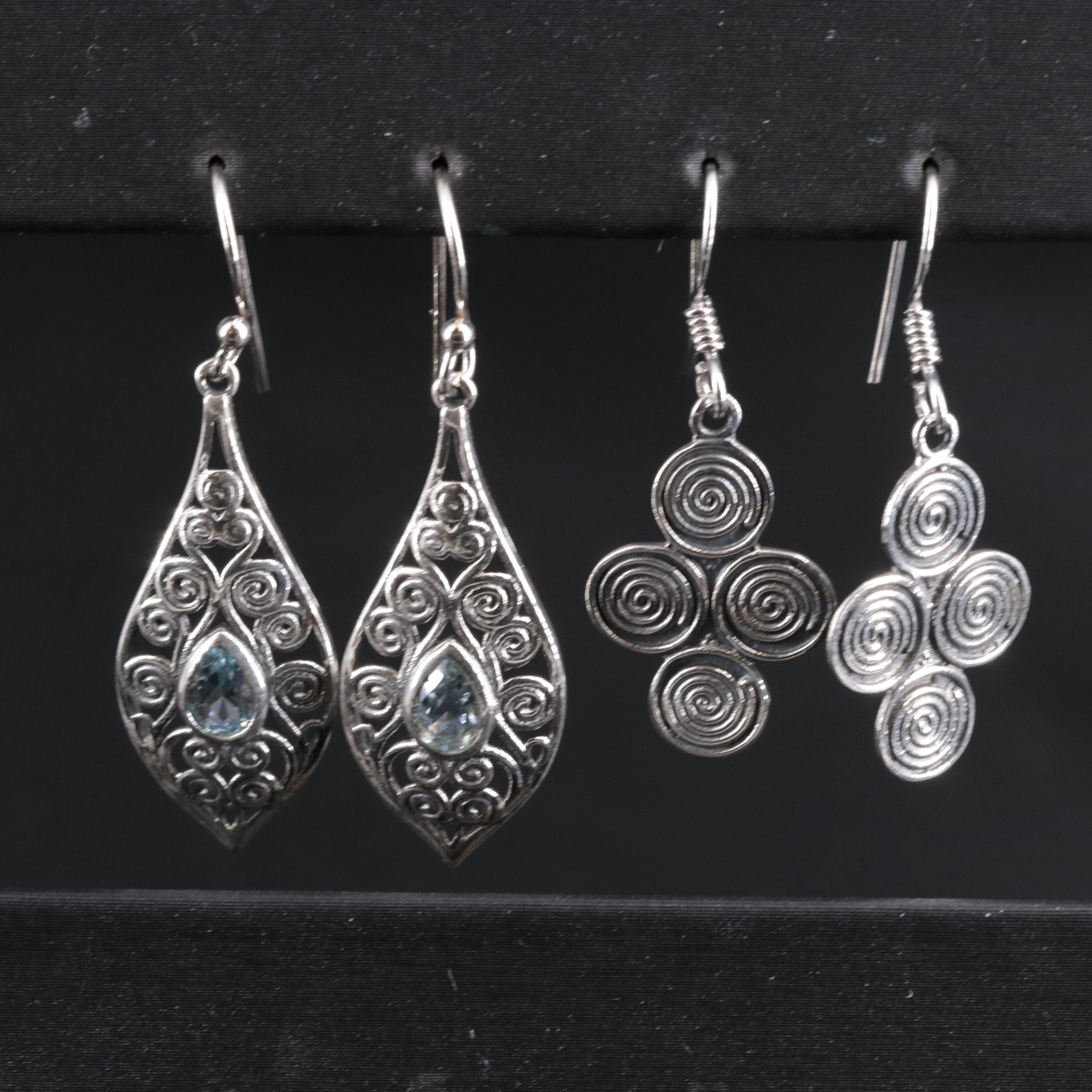 2-Piece Sterling Dangle Earrings Set