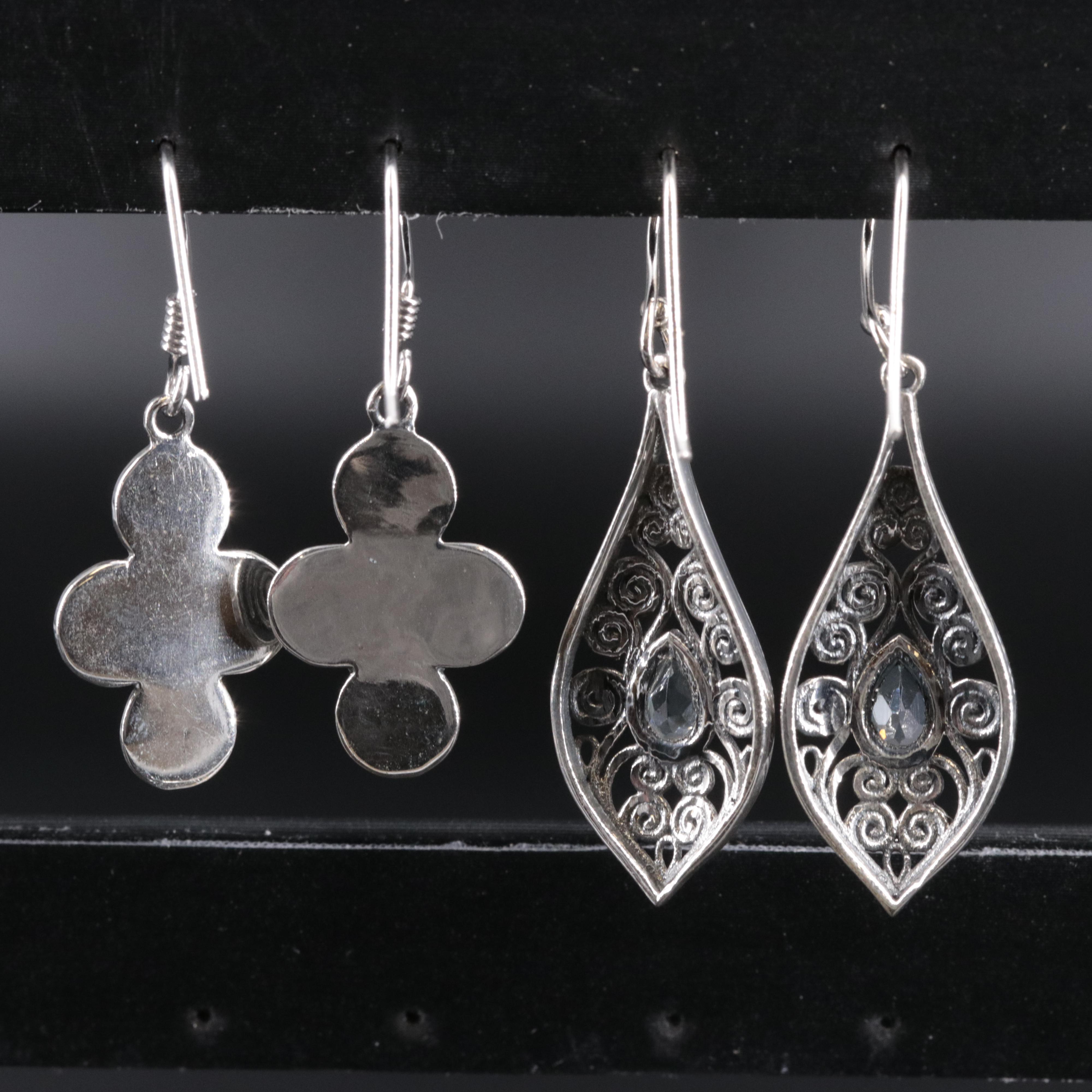 2-Piece Sterling Dangle Earrings Set