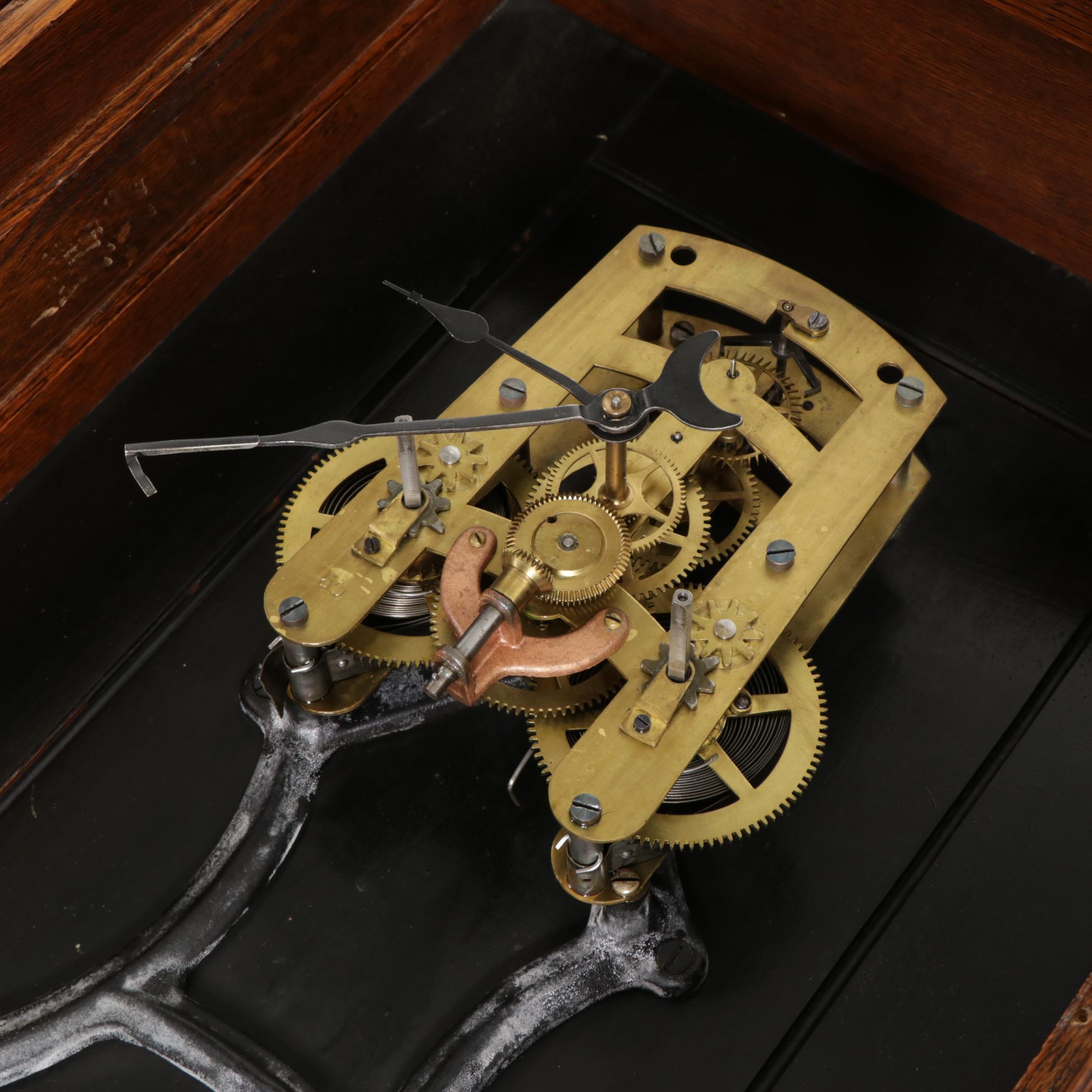 Cincinnati Time Recorder Co. Oak Tape System Clock, circa 1901