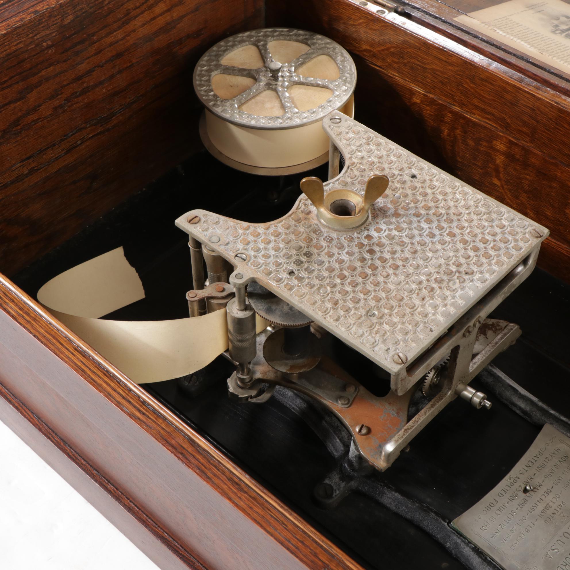 Cincinnati Time Recorder Co. Oak Tape System Clock, circa 1901